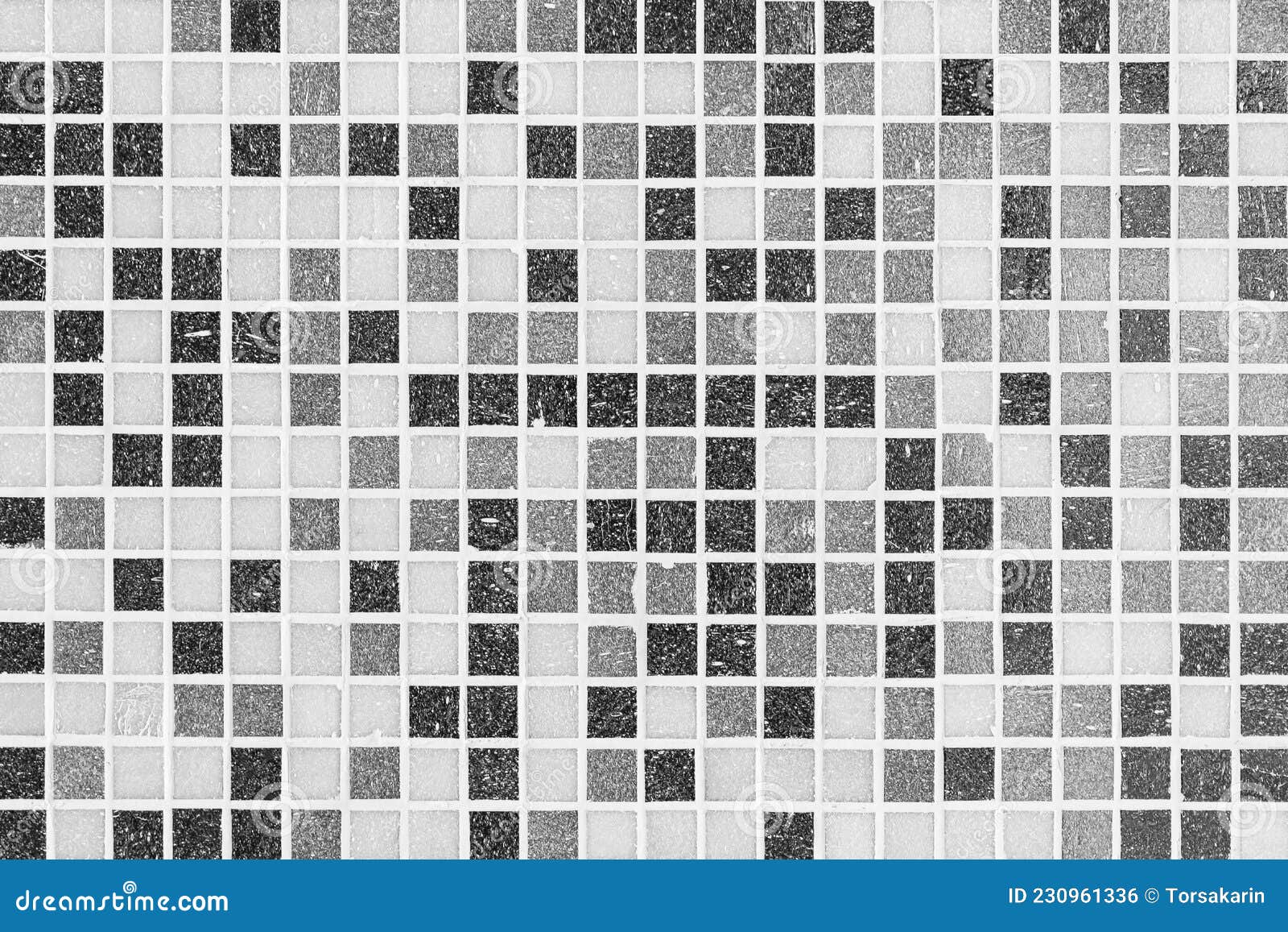 Black and Grey Mosaic Kitchen Wall Pattern and Background Seamless