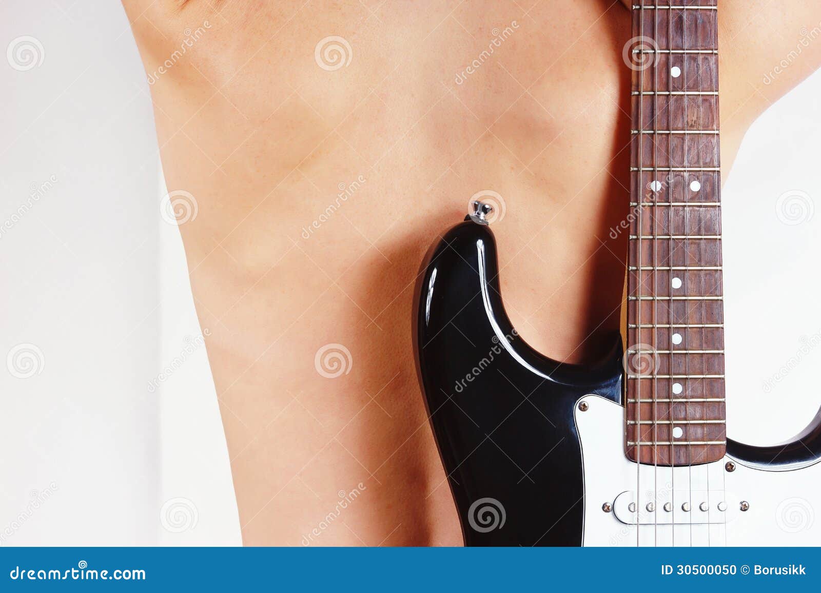 Naked Female Guitarist