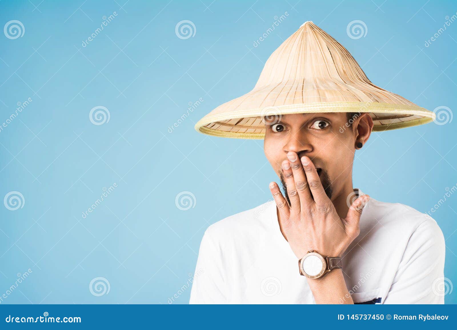 Black guy in a straw hat stock photo. Image of adult 145737450