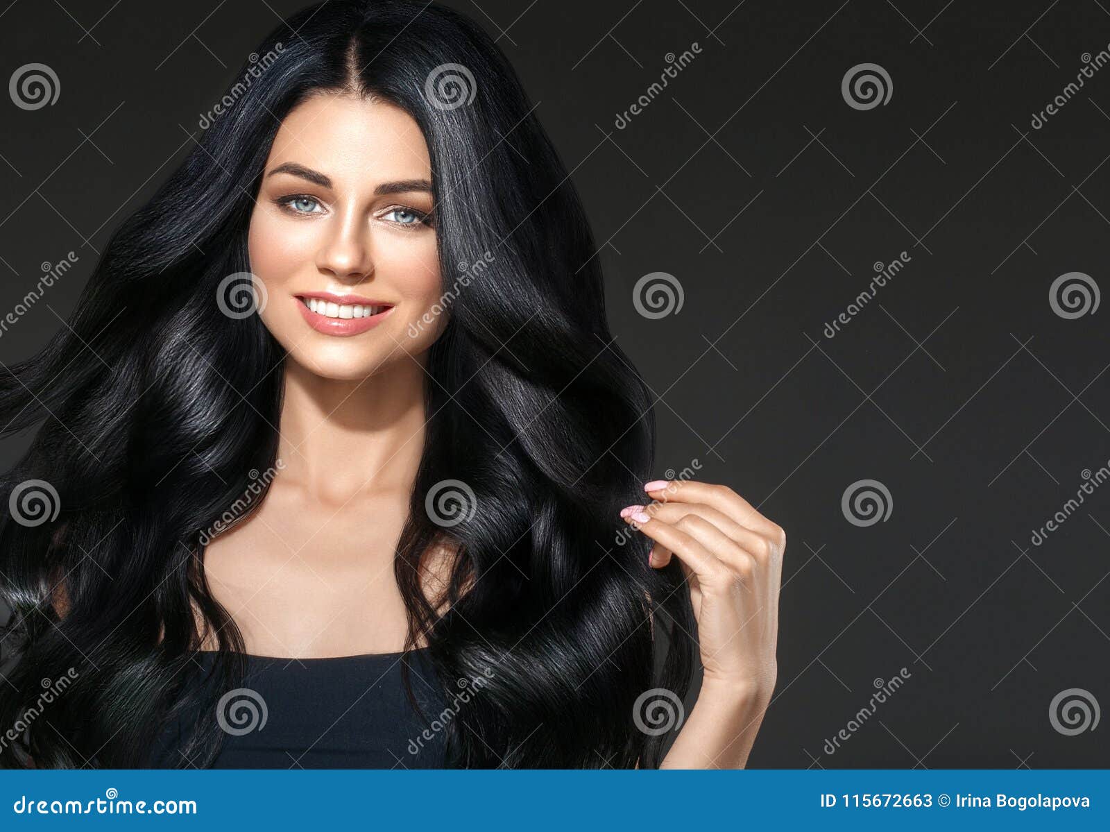 Black Hair Beauty Woman Beautiful Portrait. Hairstyle Curly Hai Stock Image  - Image of model, curly: 115672663