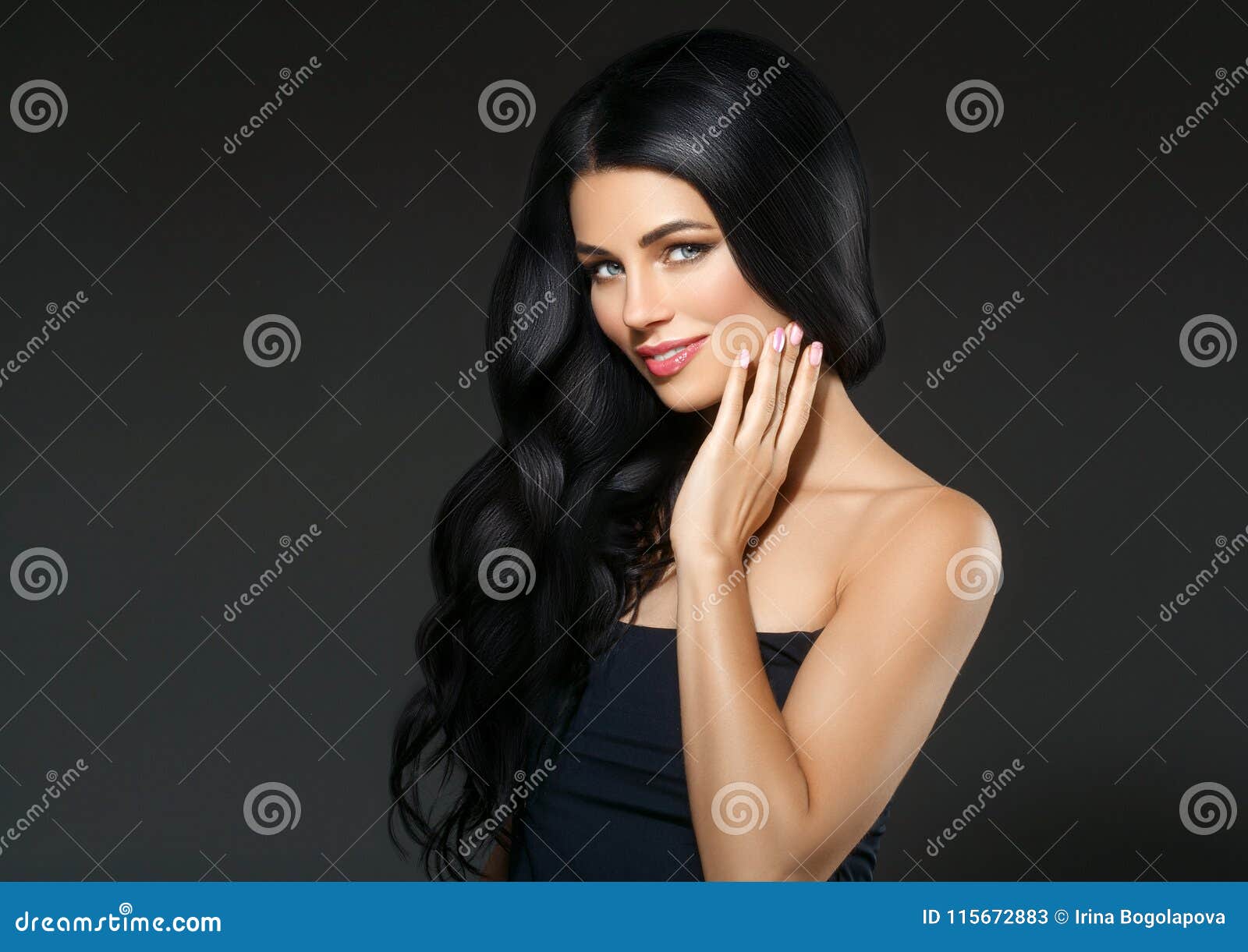 Black Hair Beauty Woman Beautiful Portrait. Hairstyle Curly Hai Stock Image  - Image of glamour, black: 115672883