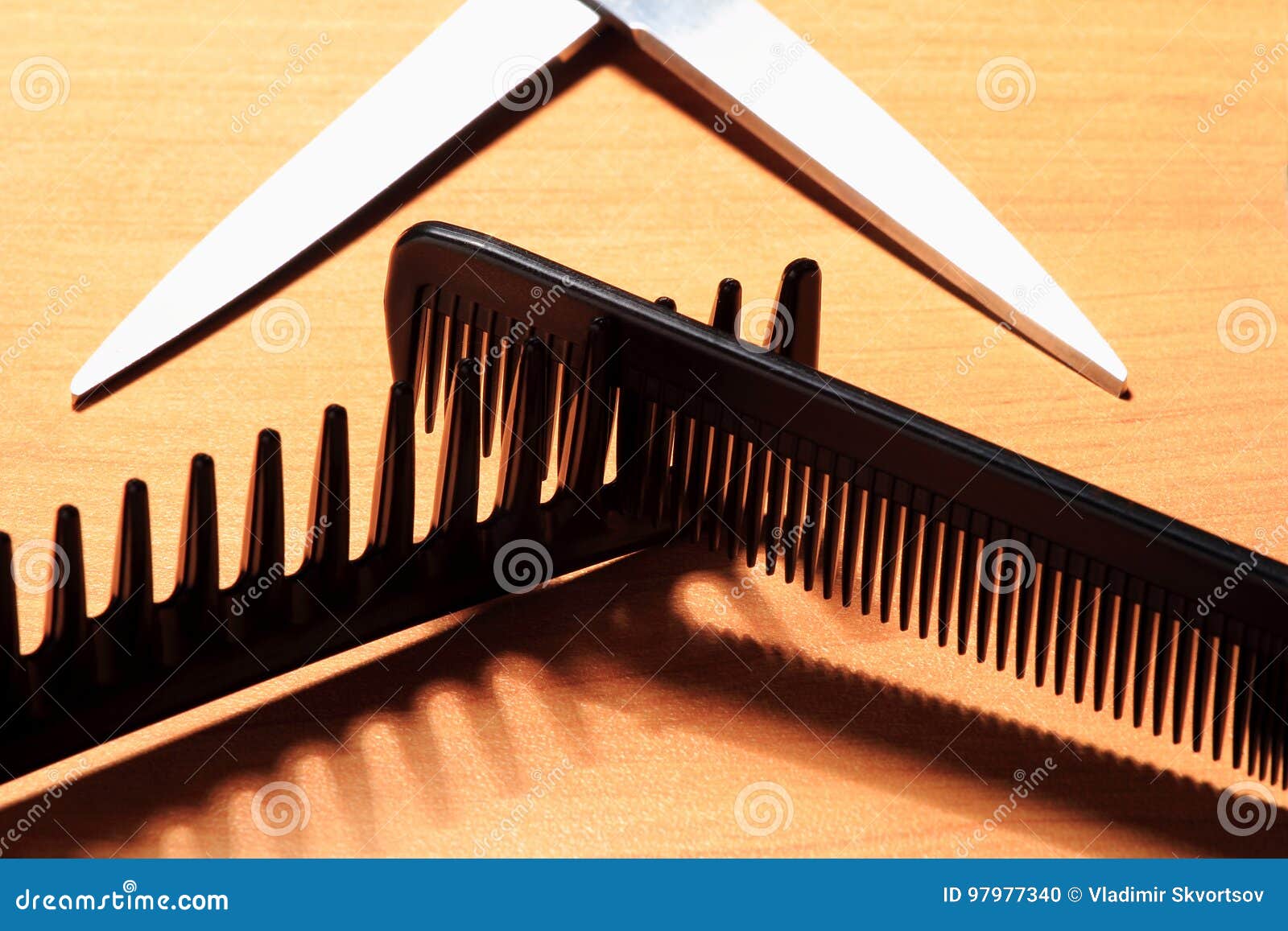 Black Hair Comb on Wood Background Stock Photo - Image of barber