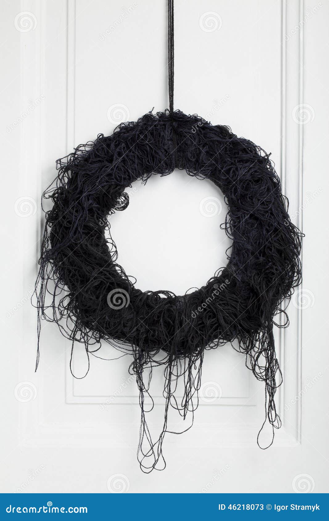 Black Halloween Twig Wreath Stock Image Image of decoration, vertical