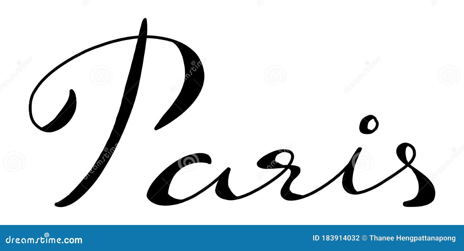 Black Handdrawing in Word Paris on White Background Stock Illustration Illustration of