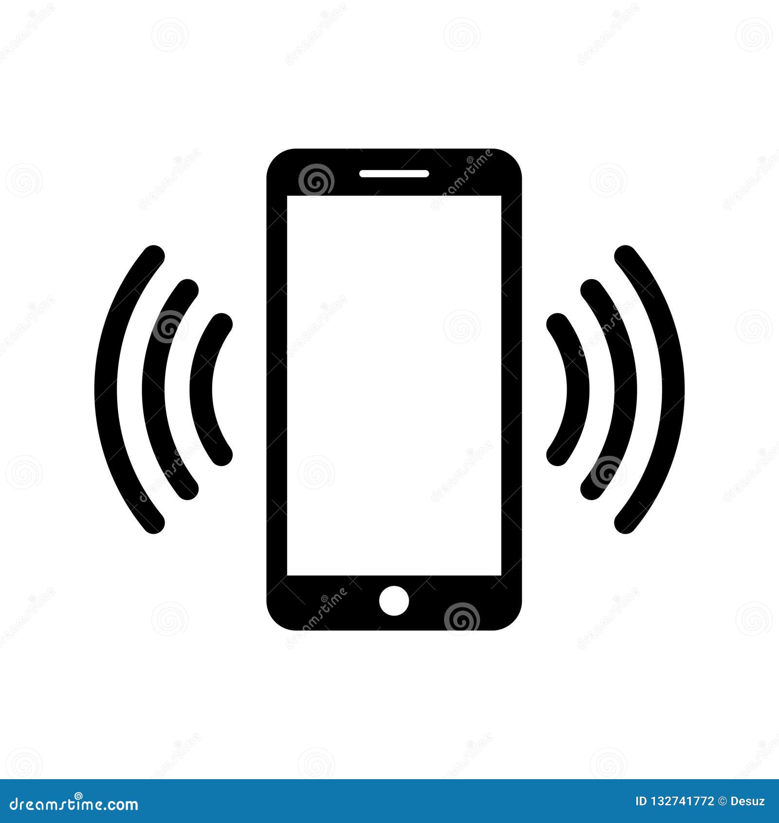 Phone Icon in Black and White. Telephone Symbol. Vector Illustration