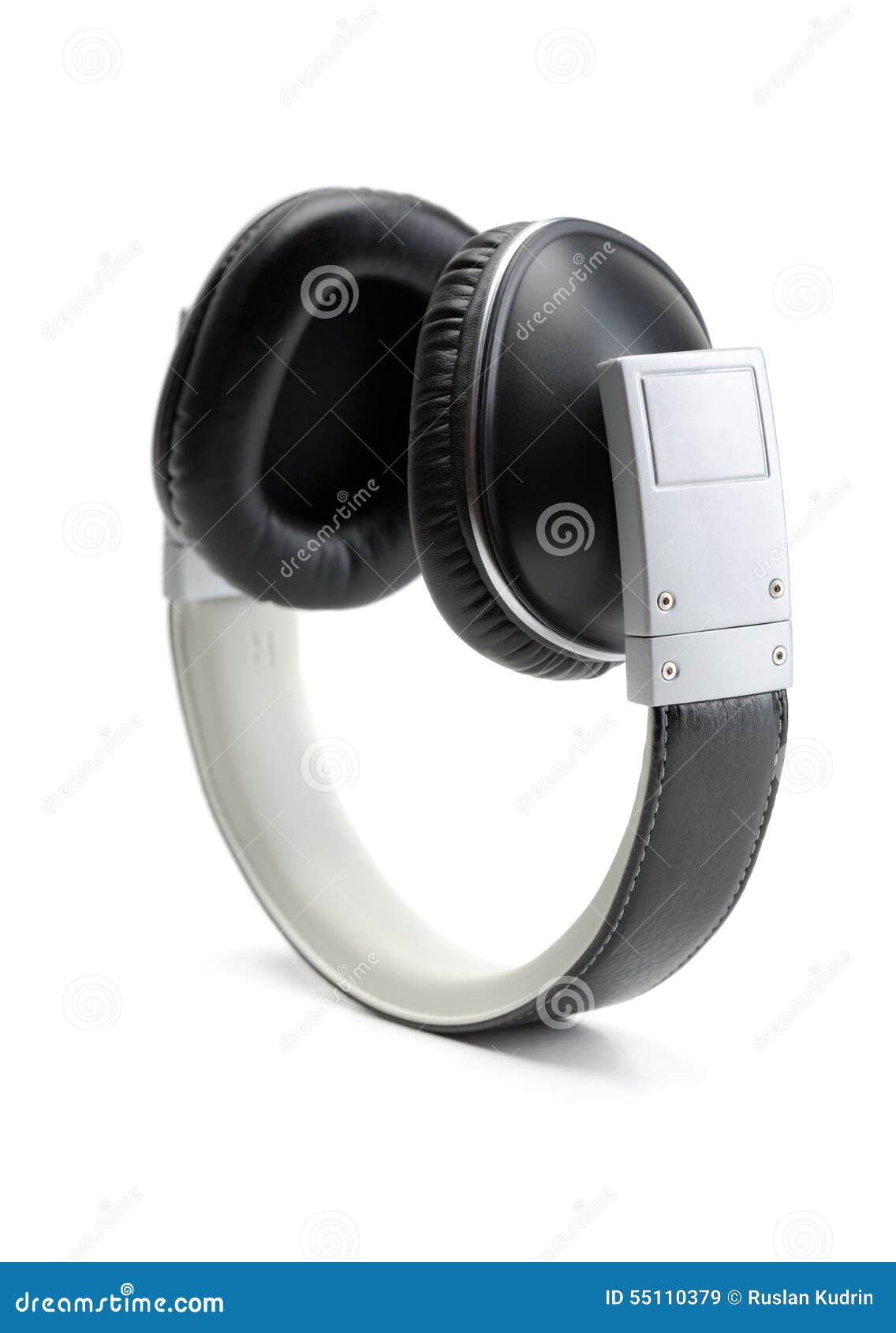 Black headphones. stock image. Image of elegance, open 55110379