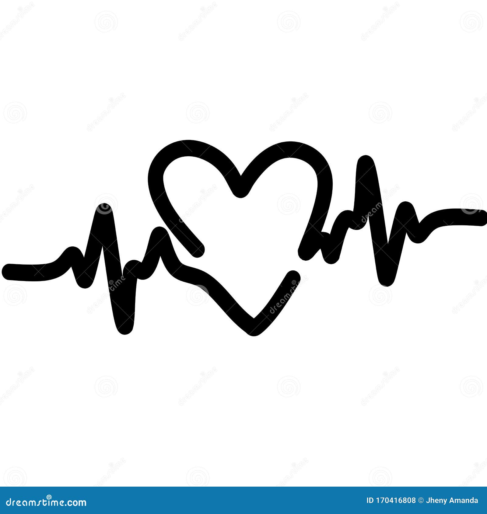 Black Heart Pulse on the White Background. Heartbeat Lone, Cardiogram.  Beautiful Healthcare, Medical. Modern Simple Design. Icon Stock Vector -  Illustration of heartbeat, health: 170416808