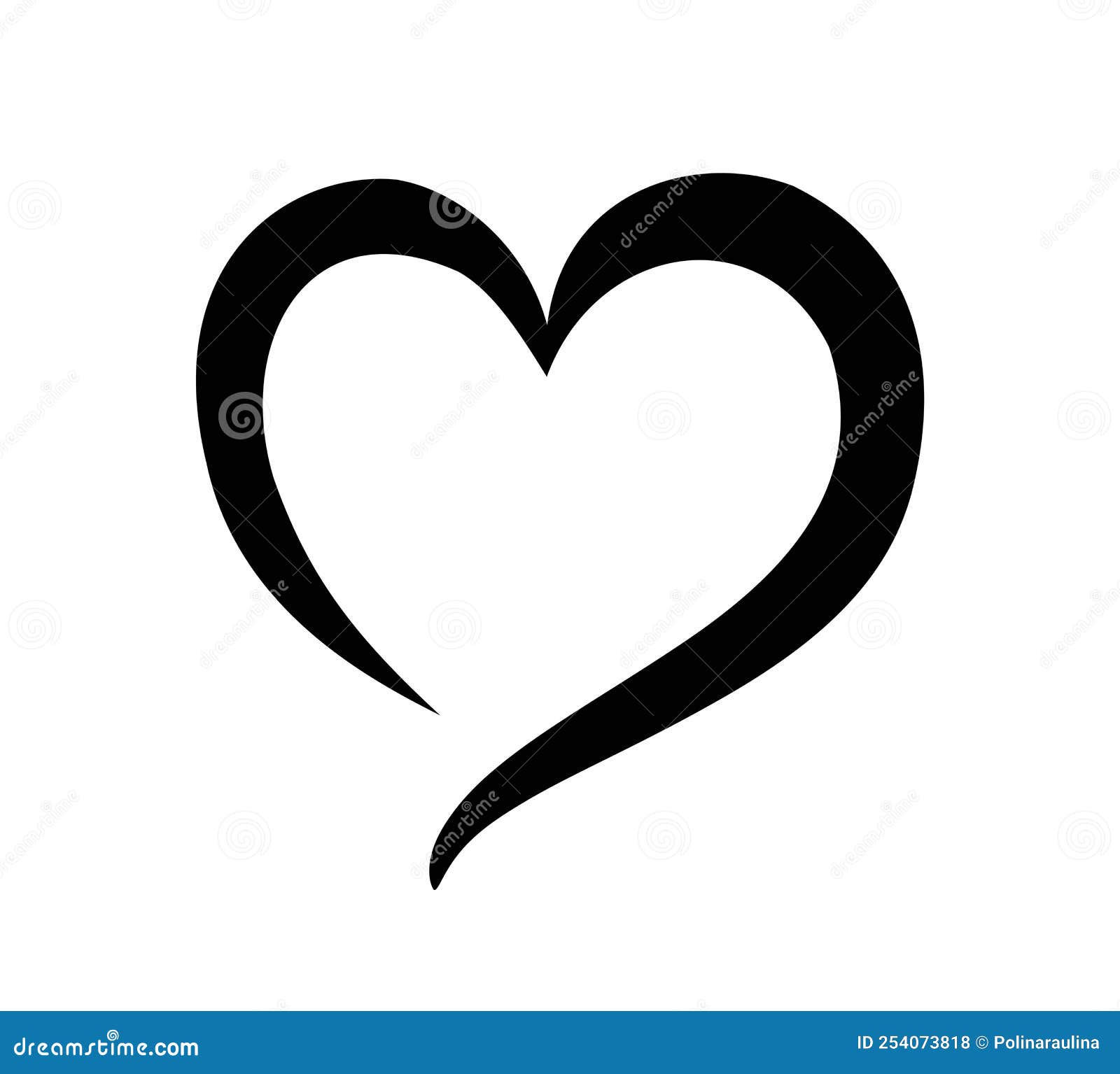 Black Heart Shape Tattoo Stencil Outline Silhouette Drawing Sign. Stock  Vector - Illustration of abstract, hearts: 254073818