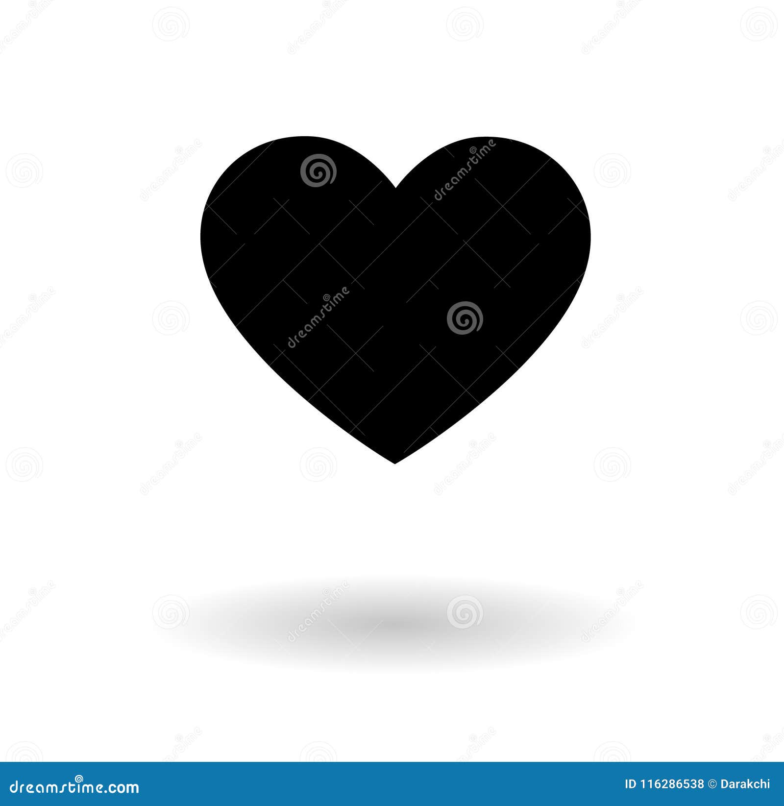 Black Heart Vector Icon Isolated Over White Background Stock Vector