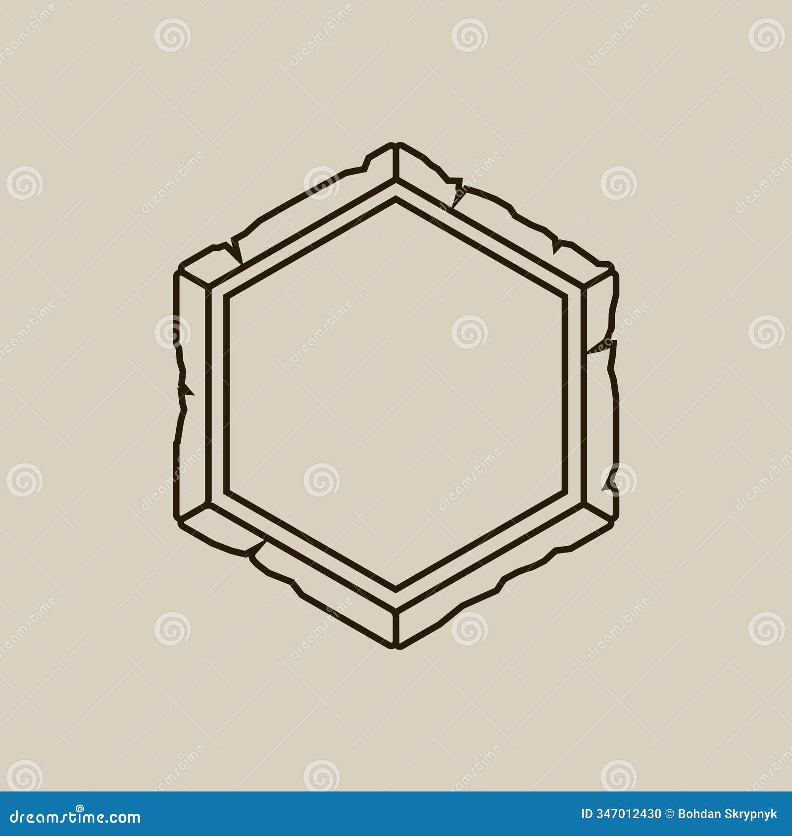 black hexagon with occult s and geometry.