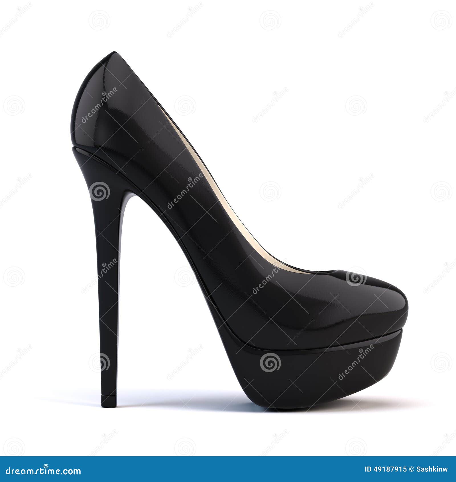 Black high heel shoes stock illustration. Illustration of render - 49187915