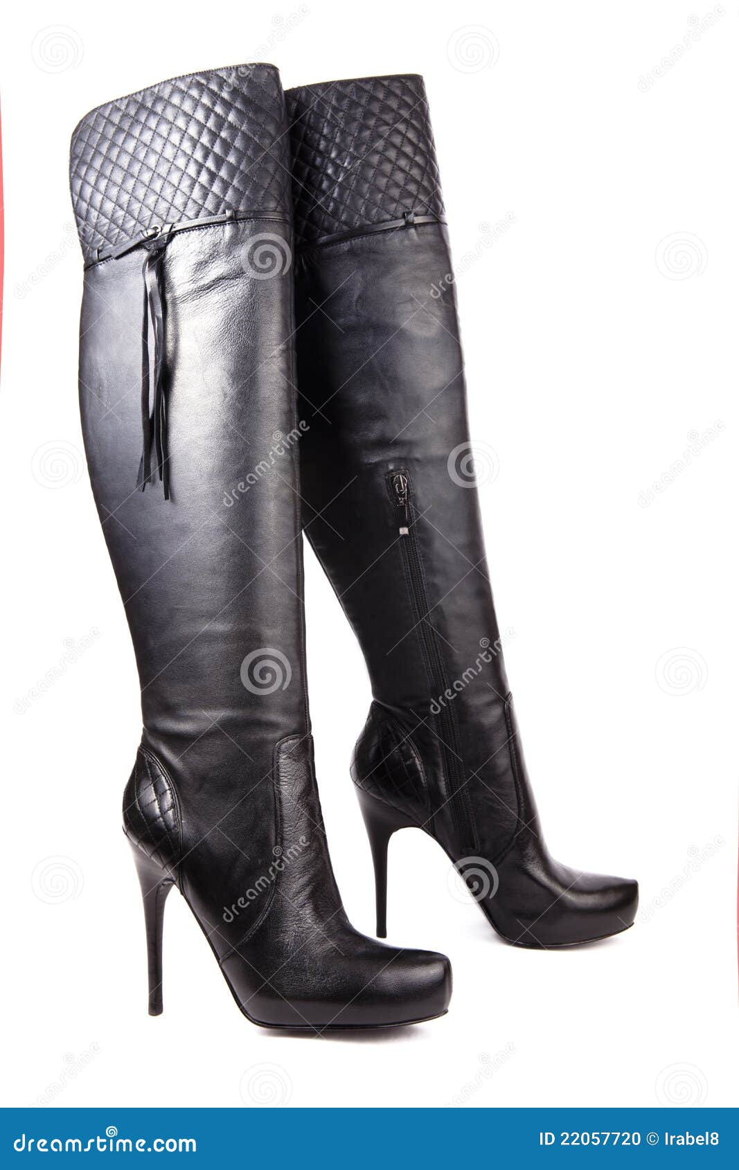 Black High Heel Women Boots Stock Photo Image of leather, background
