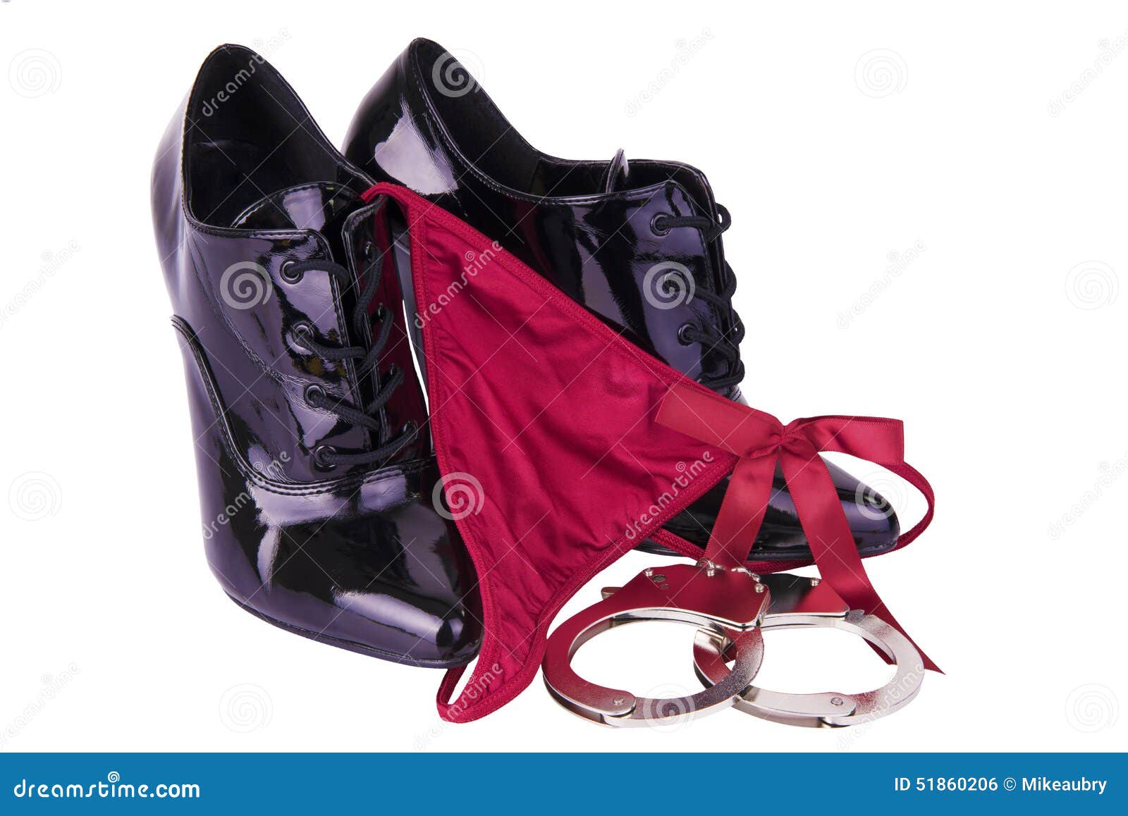 Black High Heels, Handcuffs And Gstring Stock Photo Image of sensual