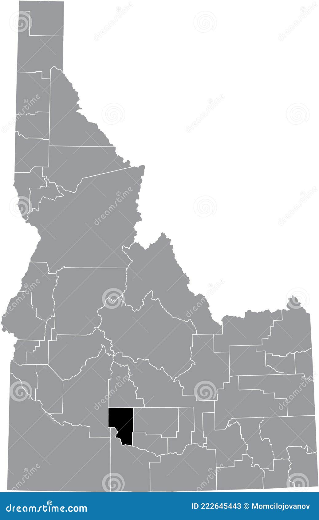 Location Map of the Gooding County of Idaho, USA Stock Vector