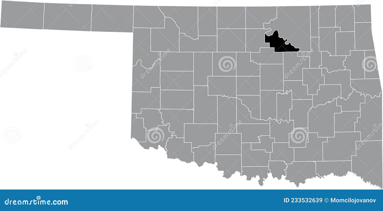 Location Map of the Pawnee County of Oklahoma, USA Stock Vector Illustration of administrative