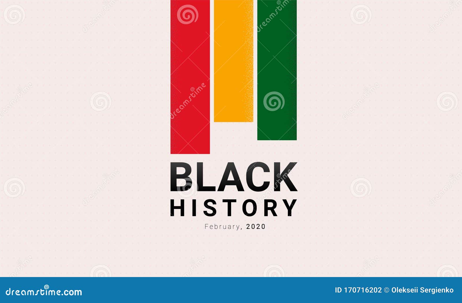Black History Month Red, Yellow And Green Stripes Banner