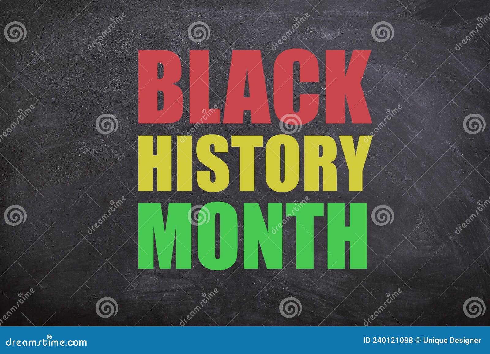 black history month text with black background