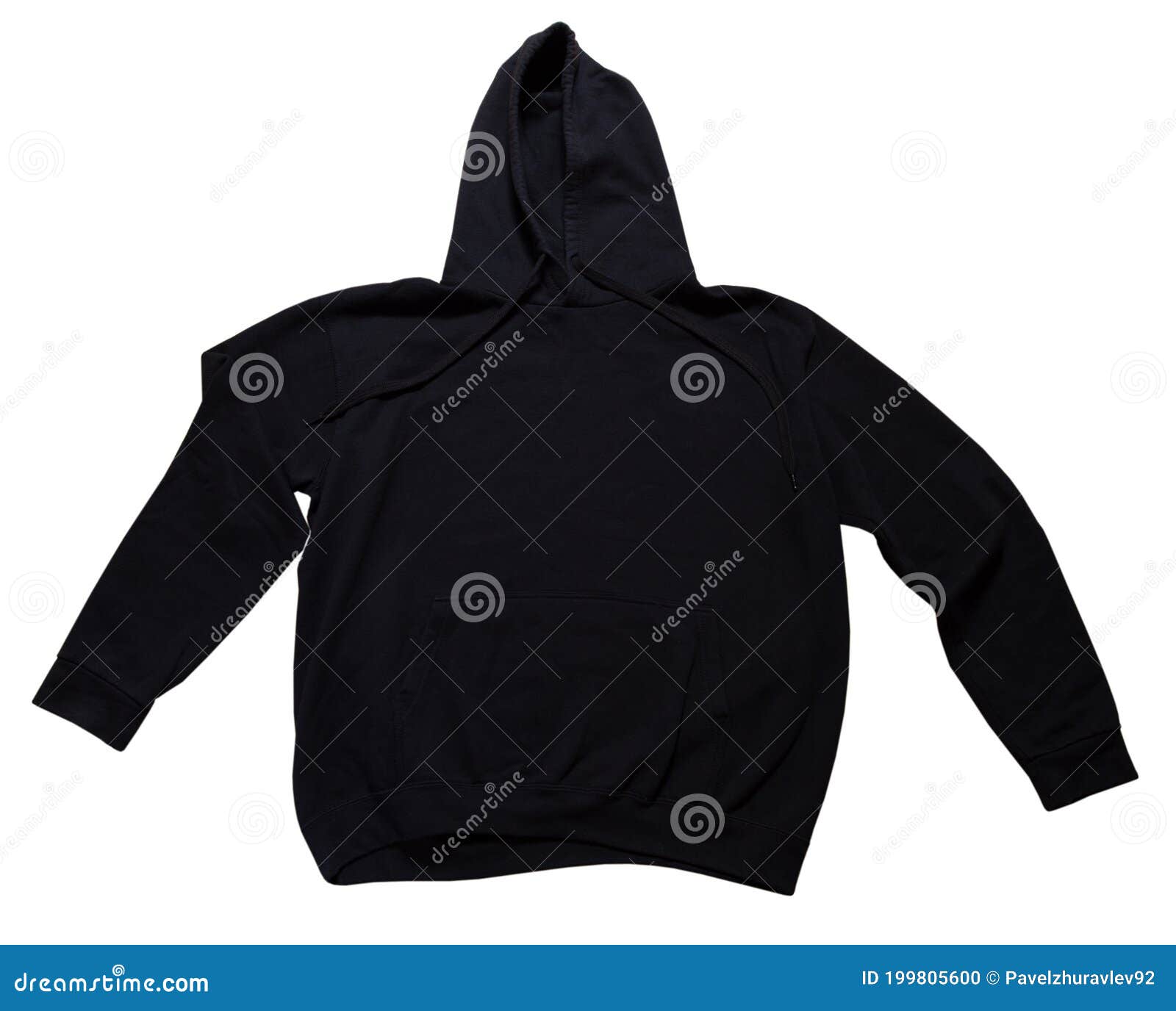 Black Hoodie Isolated on White Background. Hoody Isolated Over White ...