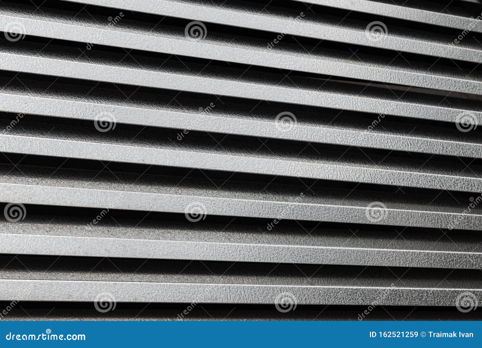 Black Horizontal Corrugated Metal Surface or Galvanized Steel