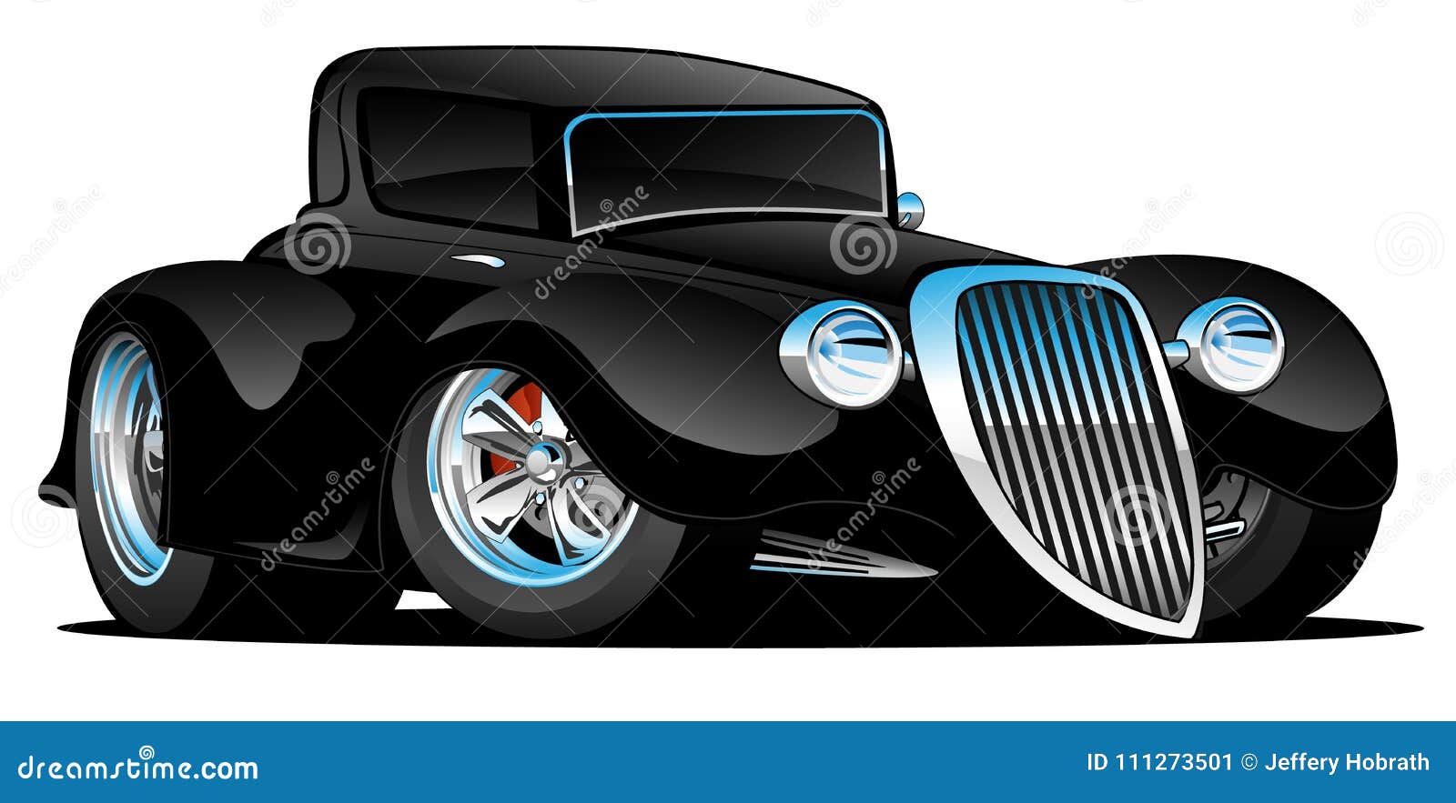 black hot rod classic coupe custom car cartoon  