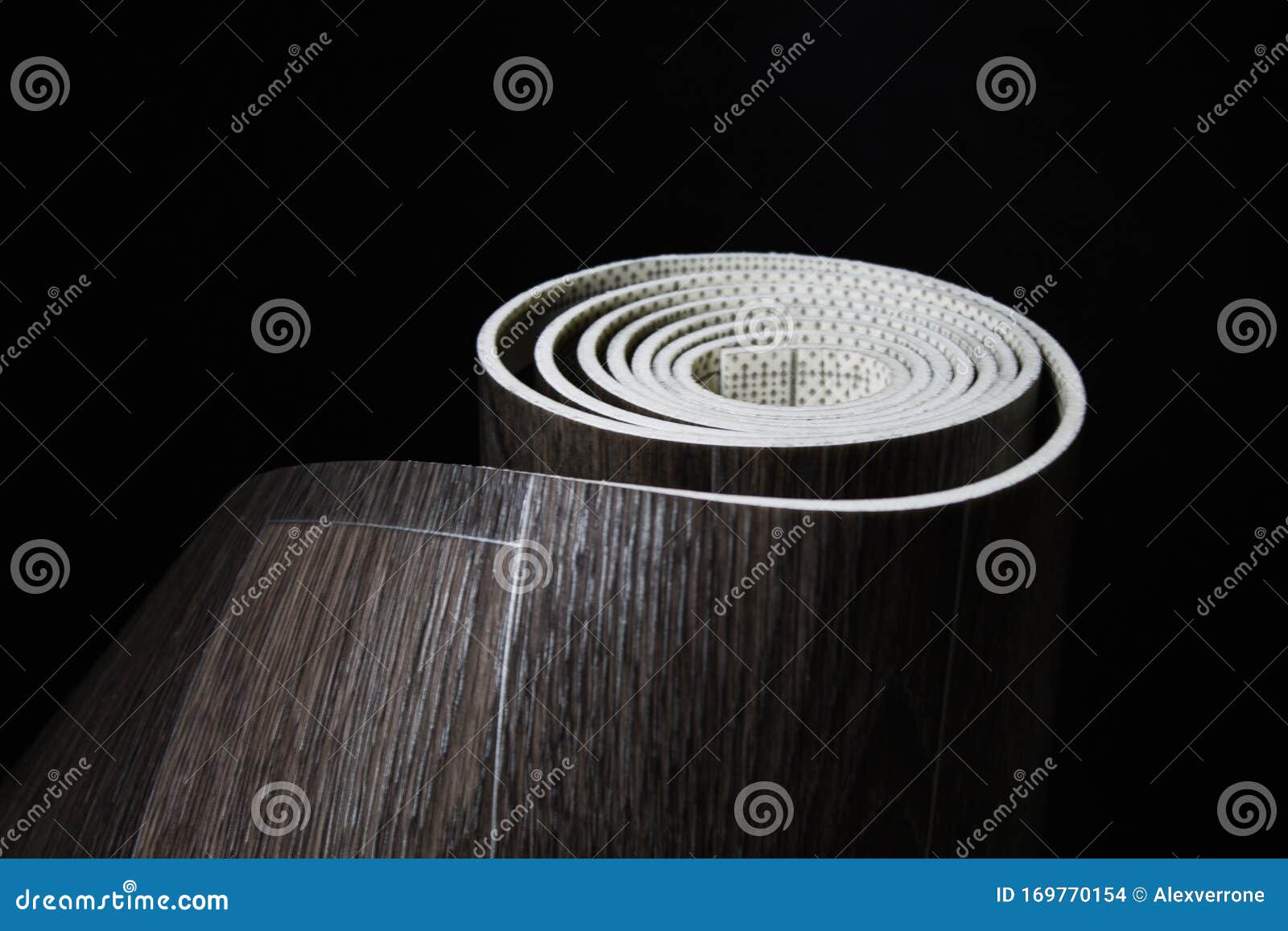Black Linoleum Roll With Blackboard Texture And Price Tag Stock