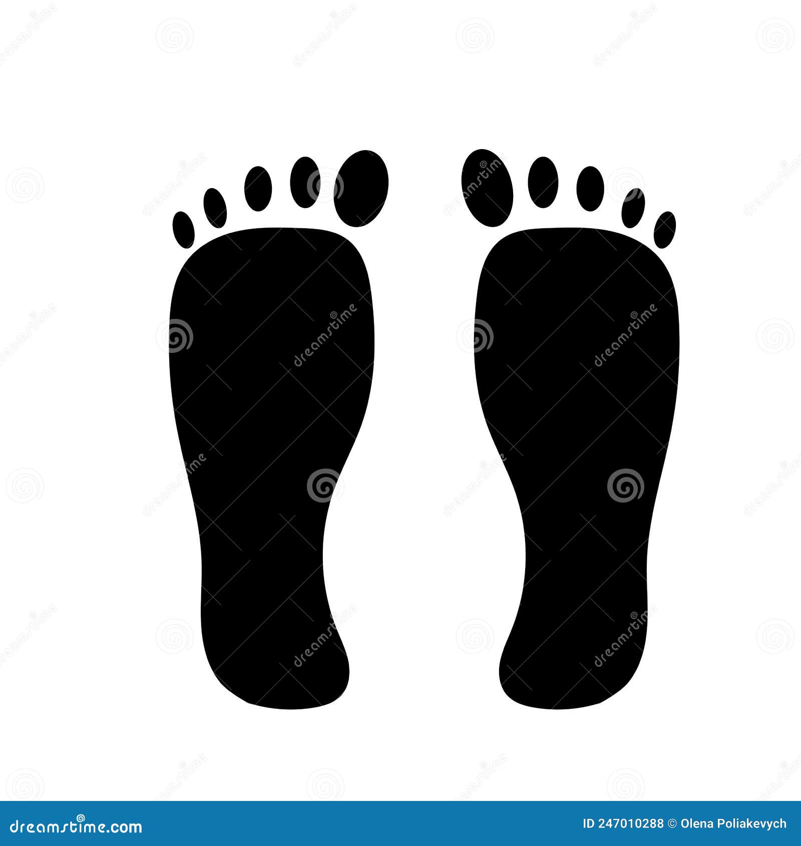 Black Human Footprints. Icon for Print Design. Vector Illustration ...