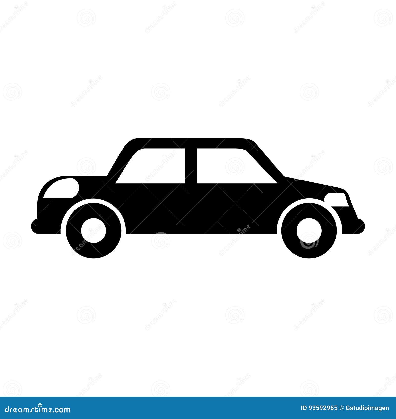 Black icon car stock vector. Illustration of freedom - 93592985