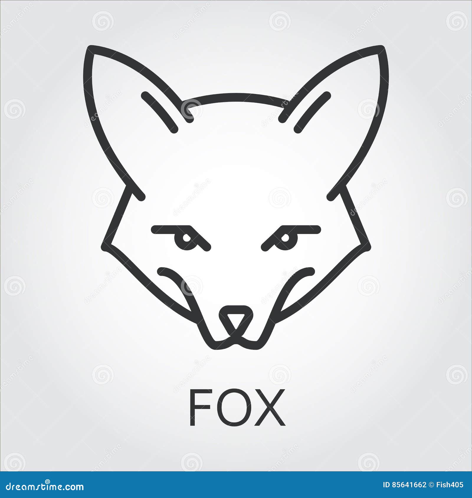 Black Icon Style Line Art, Head Wild Animal Fox, She-fox ...