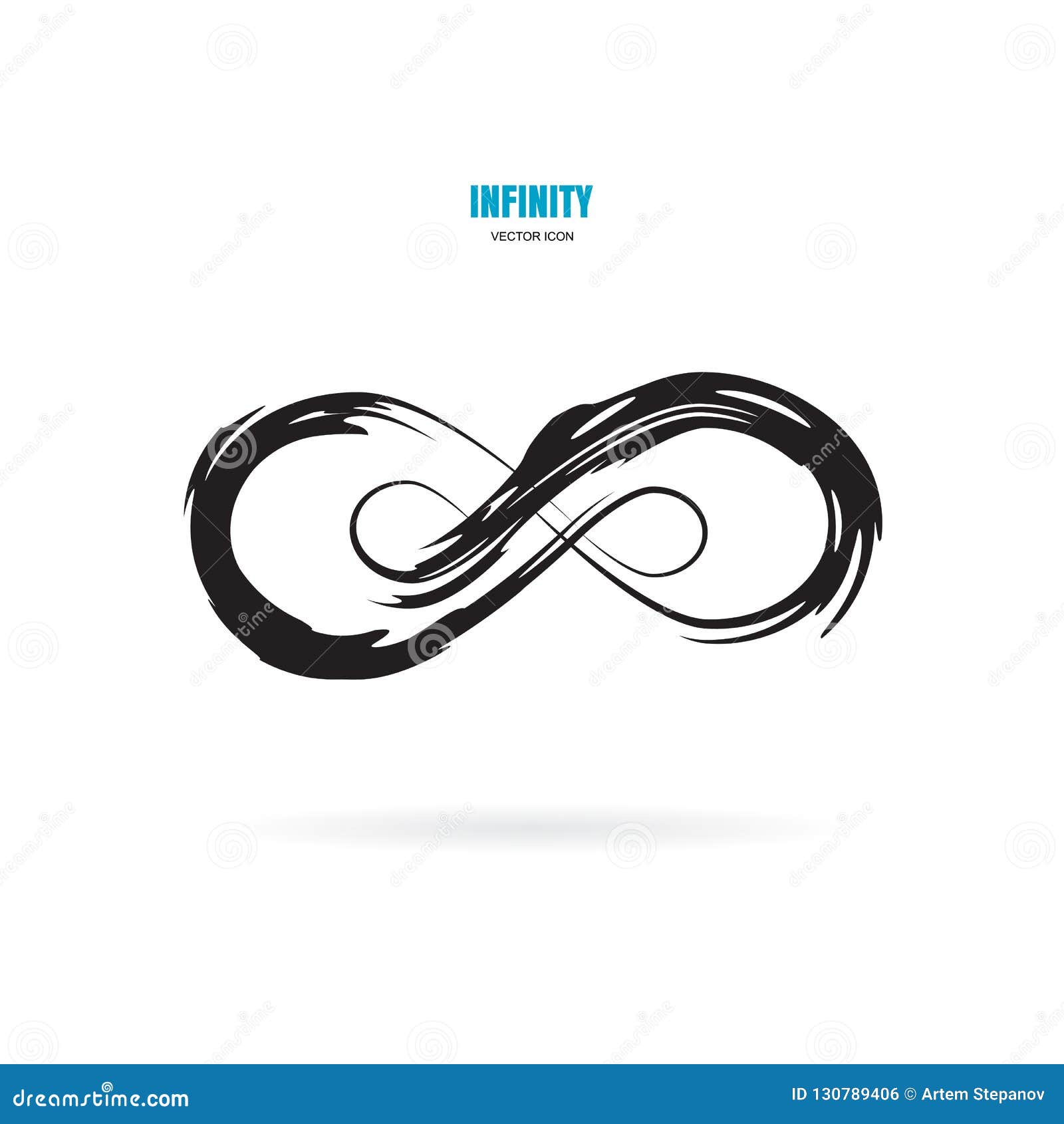 Black infinity symbol icon. Concept of infinite, limitless and endless.  Simple flat vector design element. Stock Vector