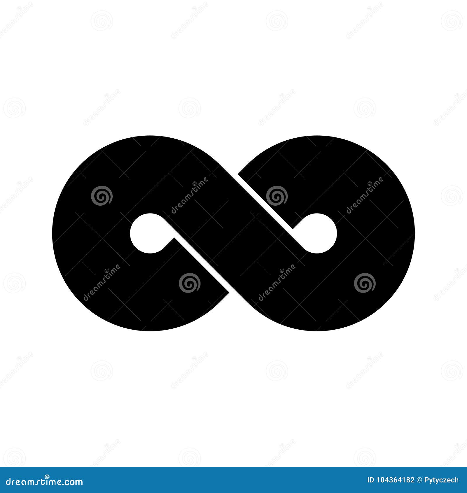 Black infinity symbol conceptual icon Royalty Free Vector