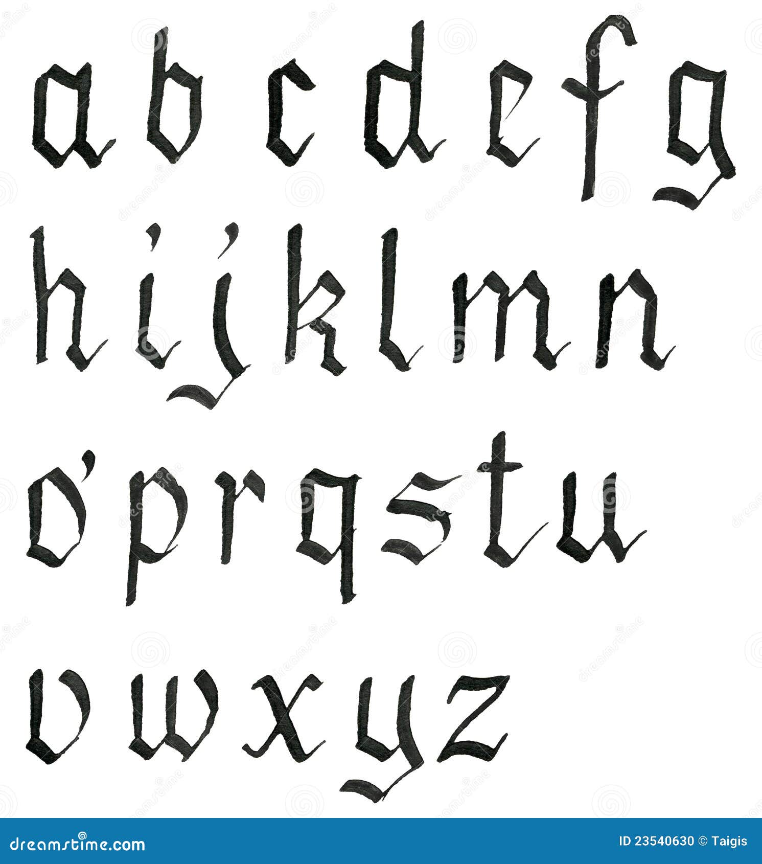 Black ink alphabet stock illustration. Illustration of isolated - 23540630