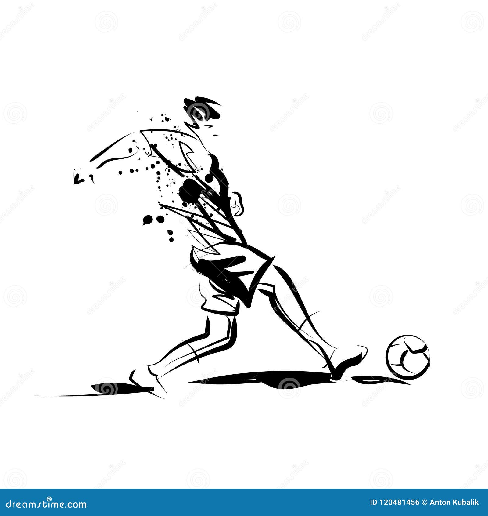 Vector Ink Sketch of a Soccer Player Stock Vector - Illustration of ...