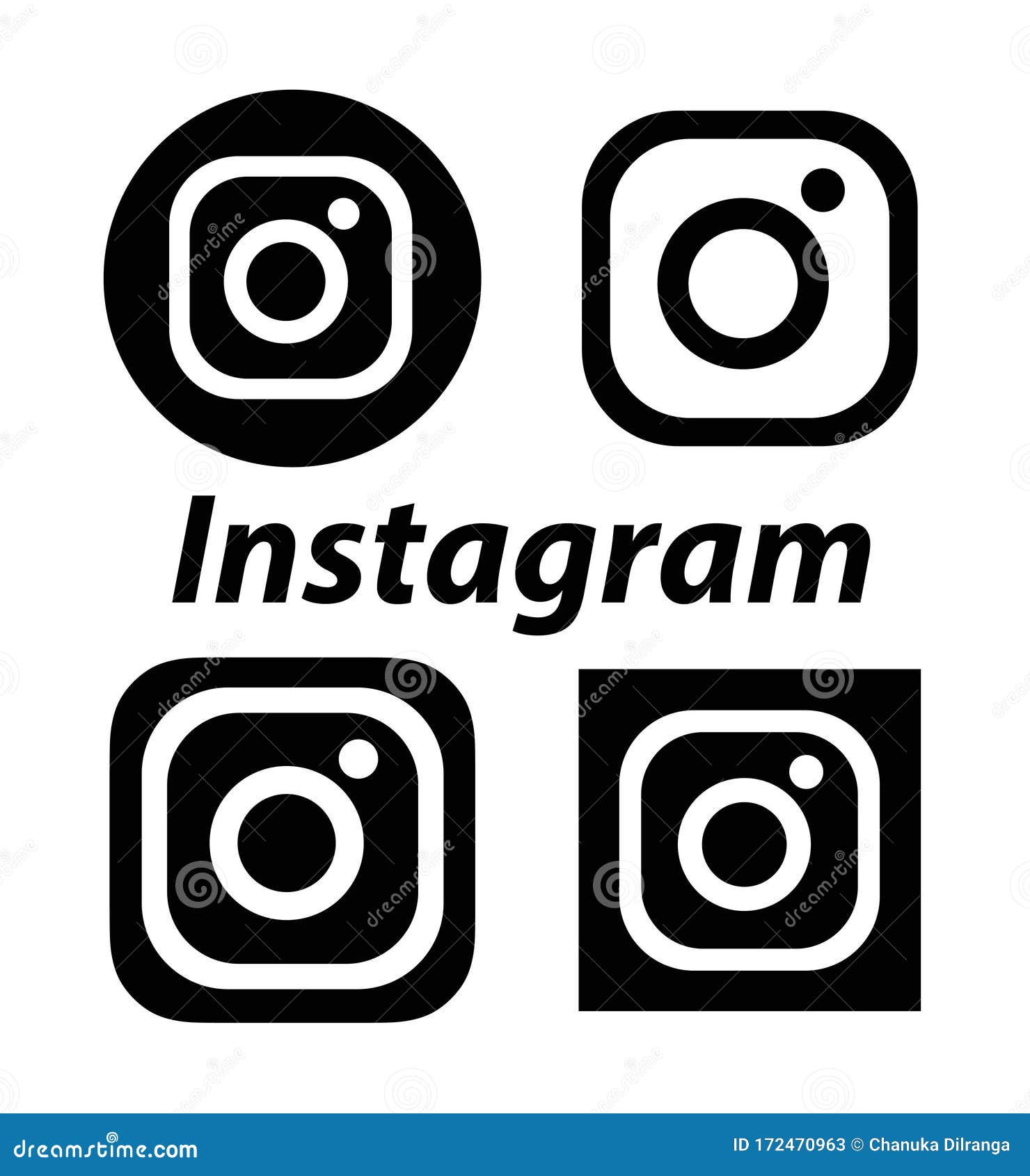 Black Instagram New Logo and Icon. Editorial Stock Photo - Illustration ...