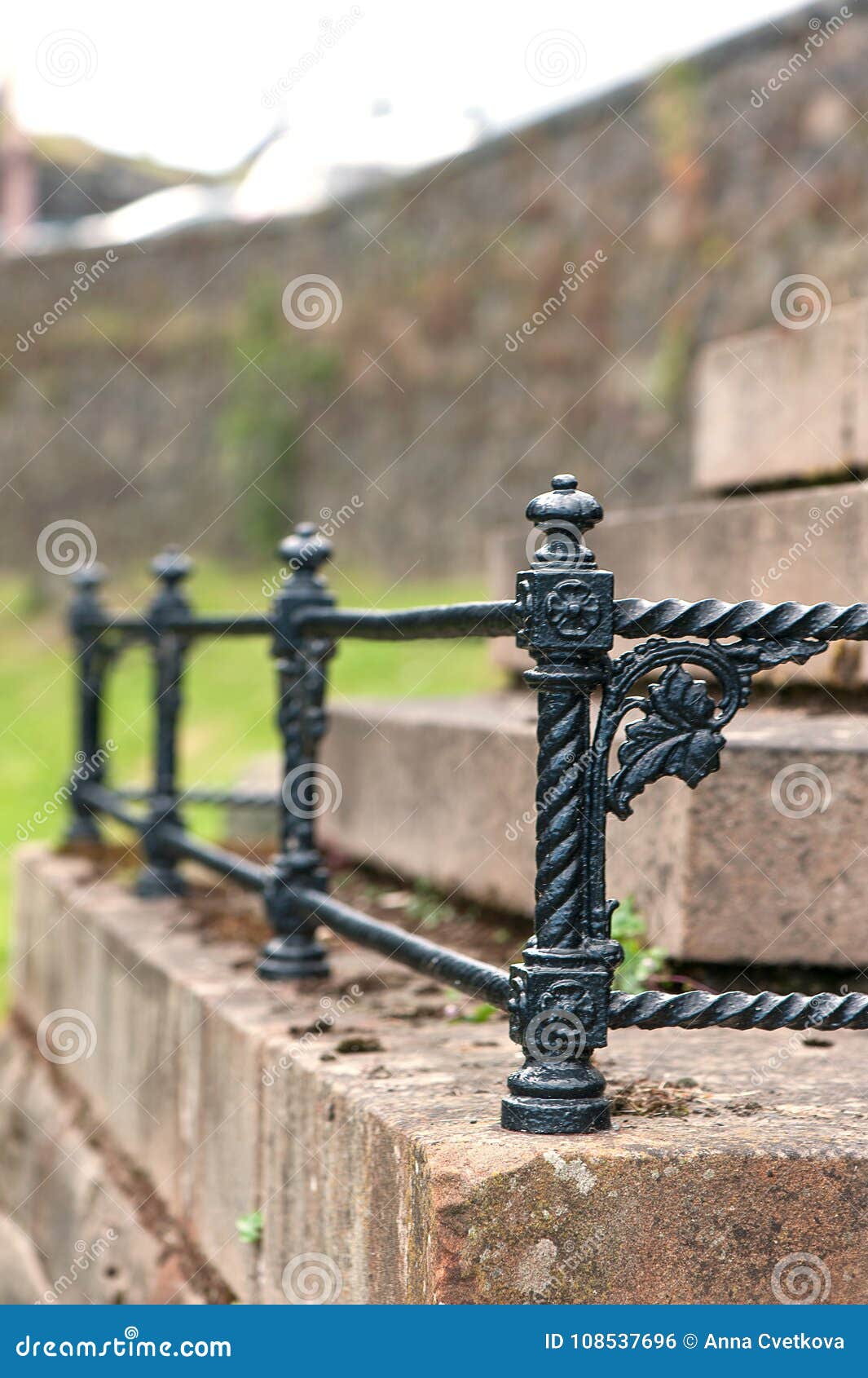Black Iron Floral Curved Fence. Graveyard Of Stirling ...