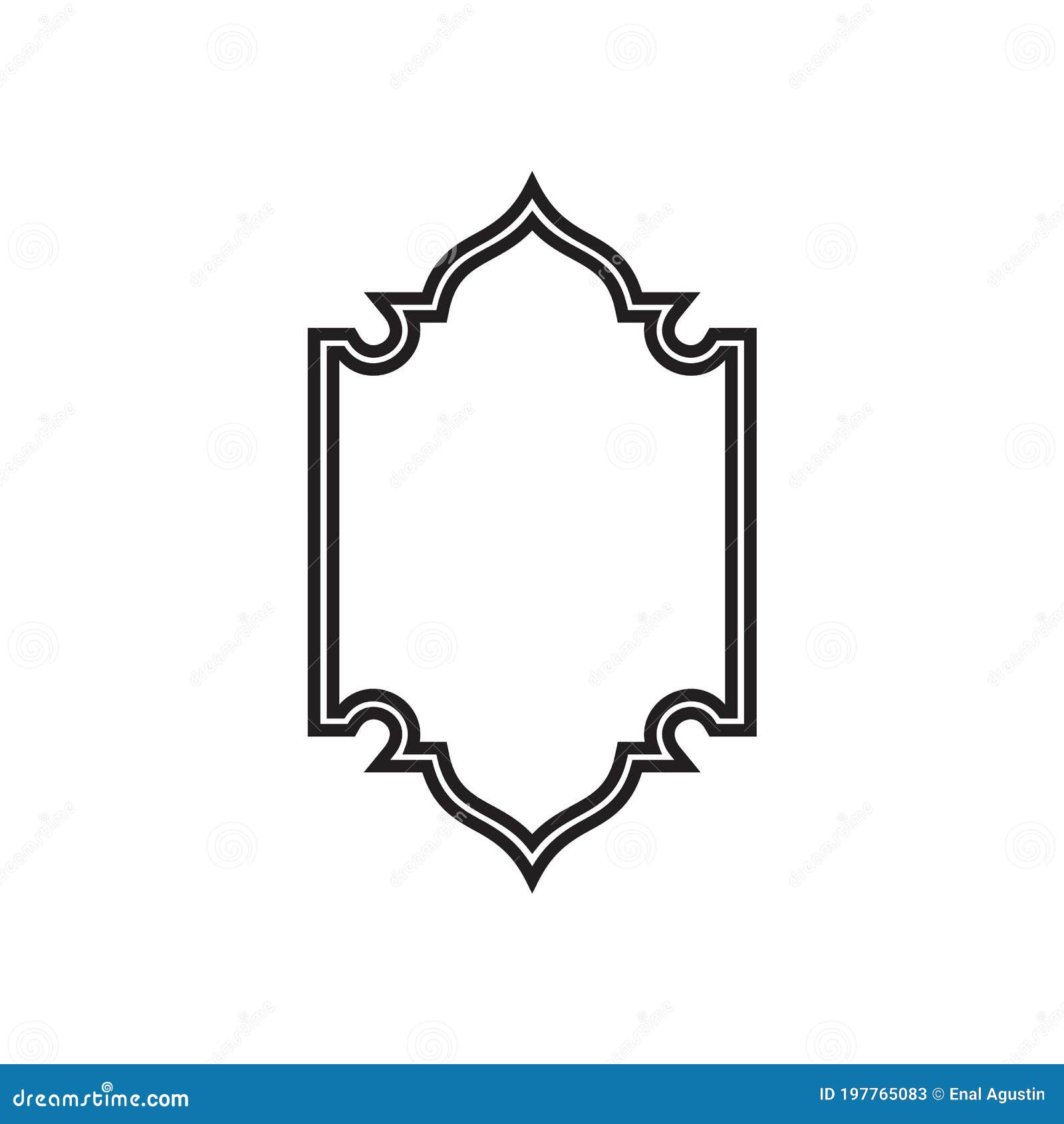 Black Islamic Frame Border Design Template Stock Vector Illustration