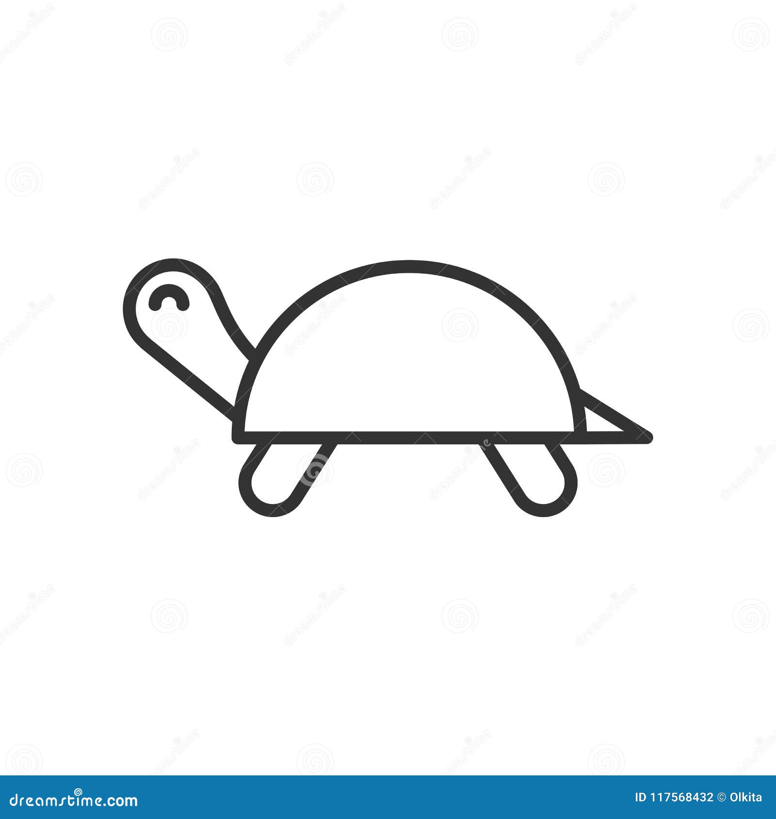 Black Isolated Outline Icon Of Turtle On White Background