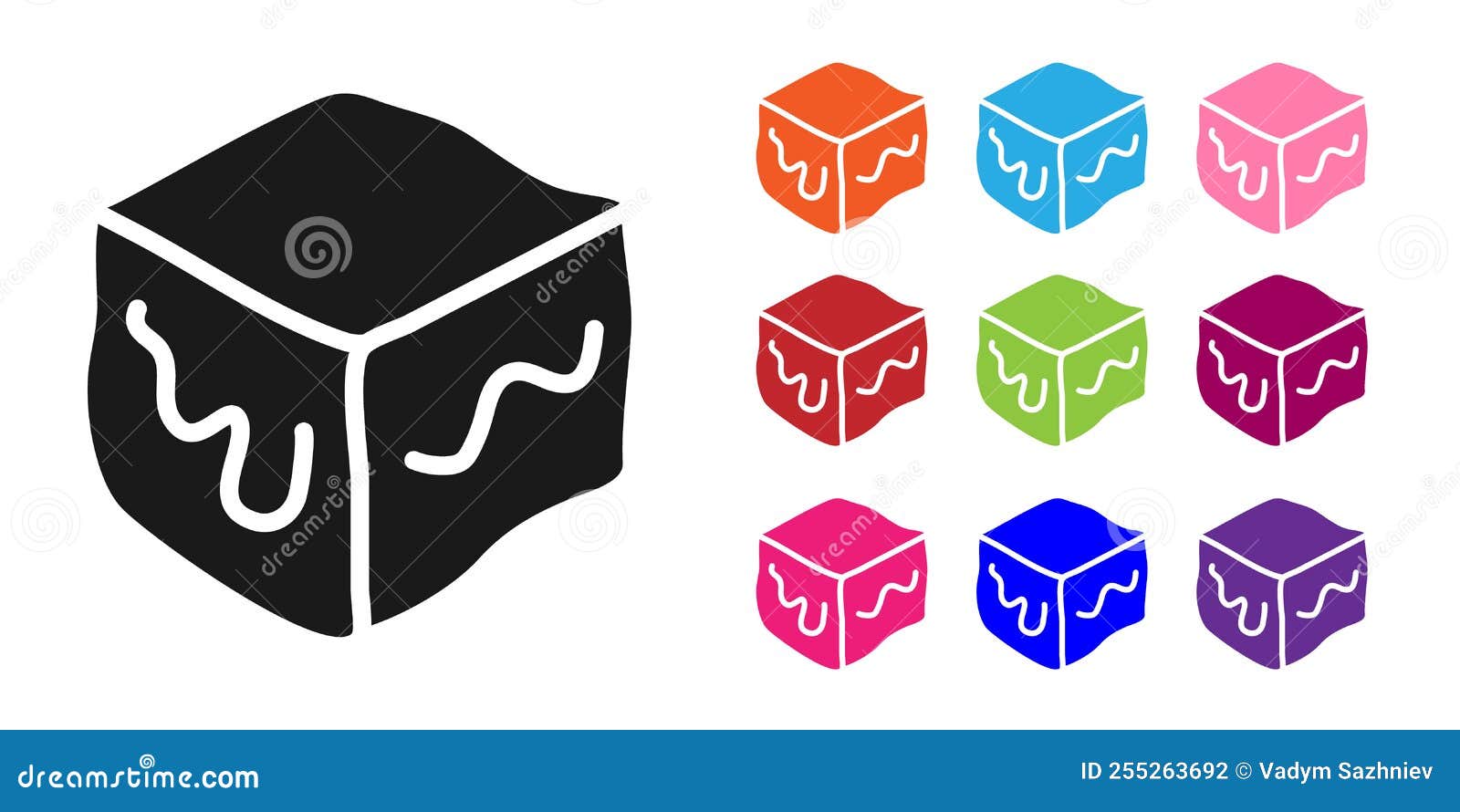Black Isometric Cube Icon Isolated on White Background. Geometric Cubes ...