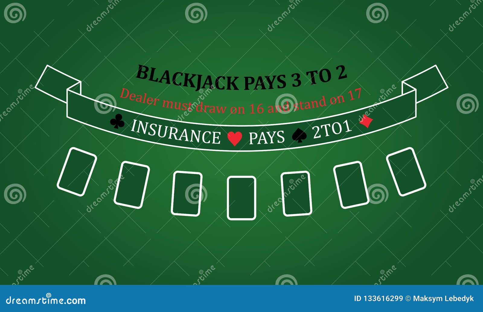 Black Jack Table, Vector Illustration, EPS 10, Casino Stock