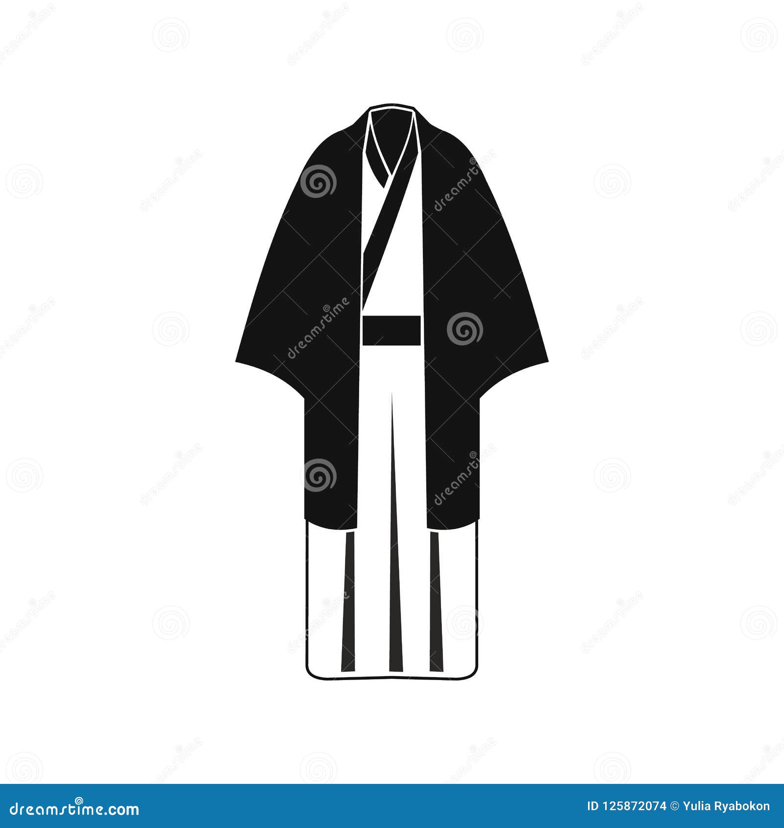 Black Japanese Kimono Icon, Simple Style Stock Illustration ...