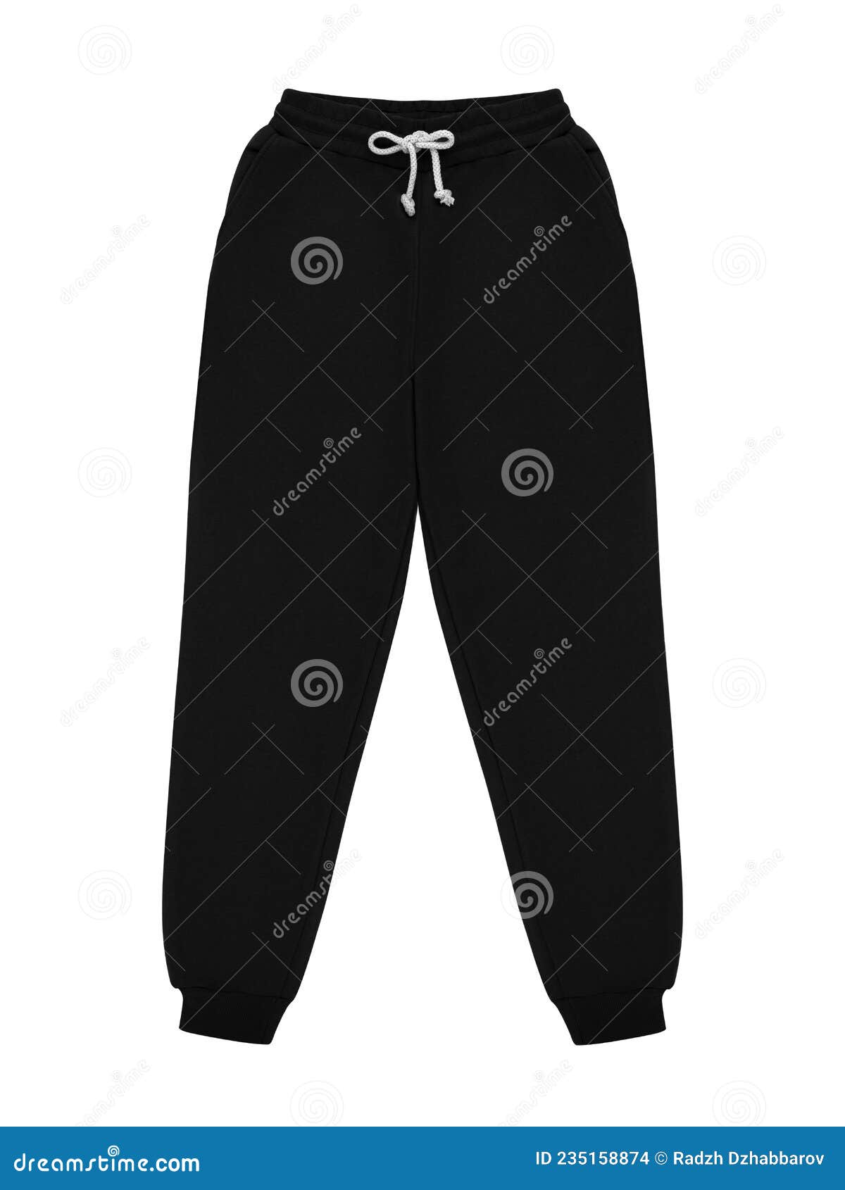 Black Jogger Pants Mockup. Template Sports Trousers Front View for ...