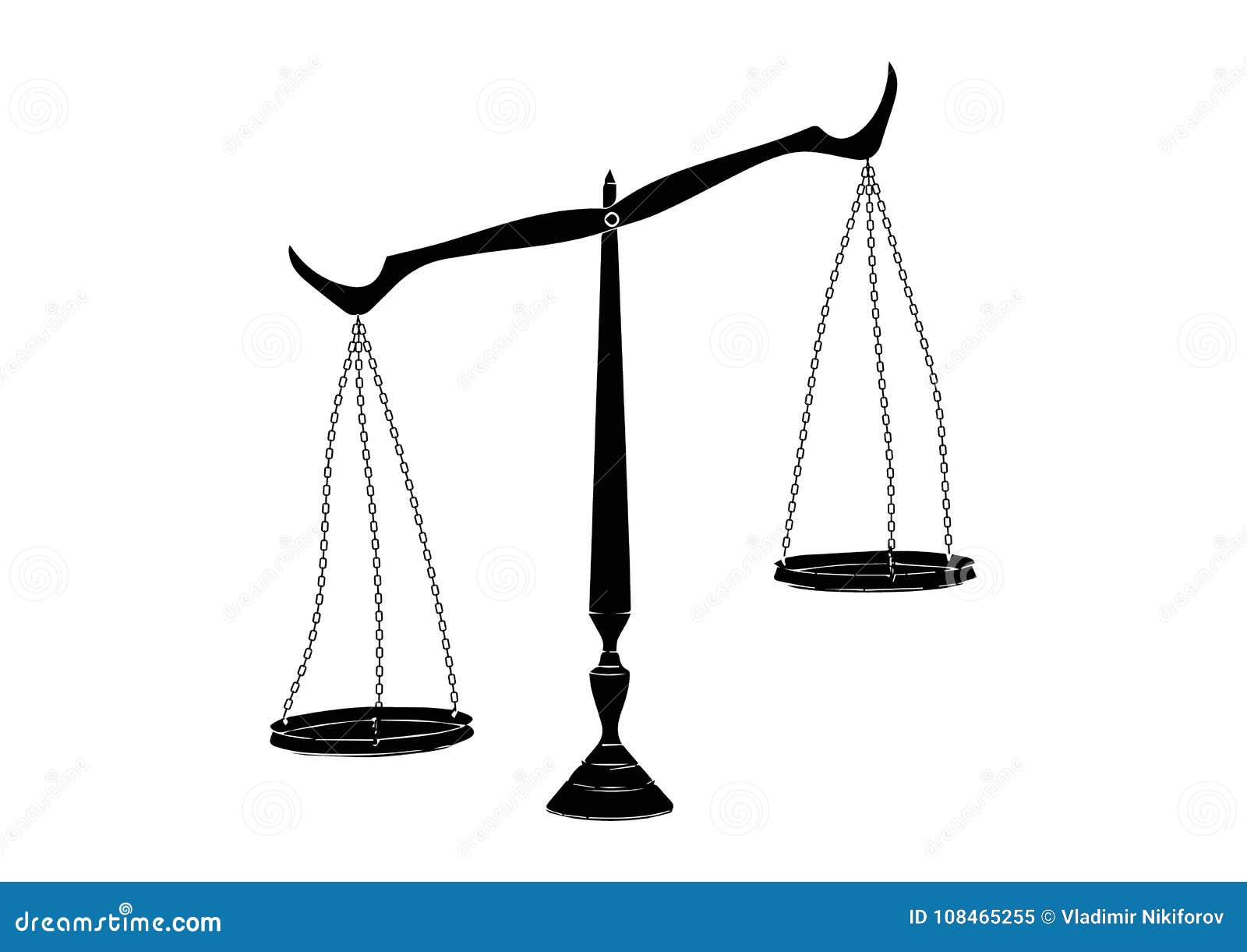 Black justice scales stock vector. Illustration of lawyer 108465255