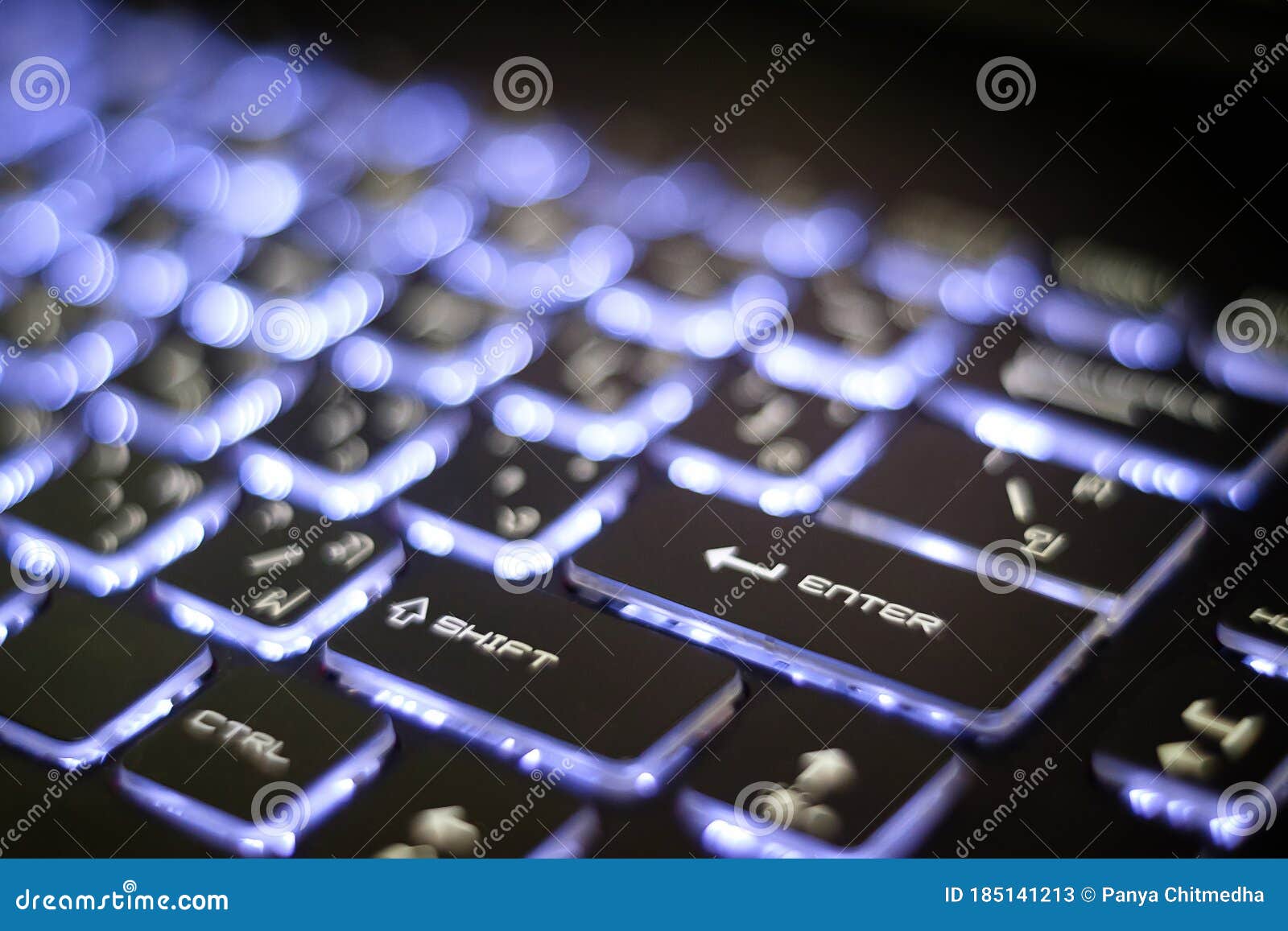 Black Keyboard Enter Key, White Text Stock Image - Image of button