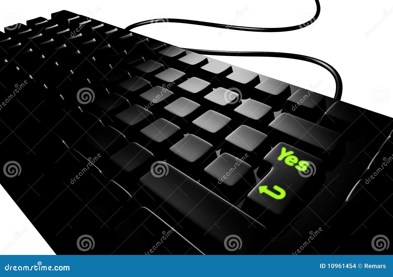 Black keyboard yes stock illustration. Illustration of keyboard 10961454