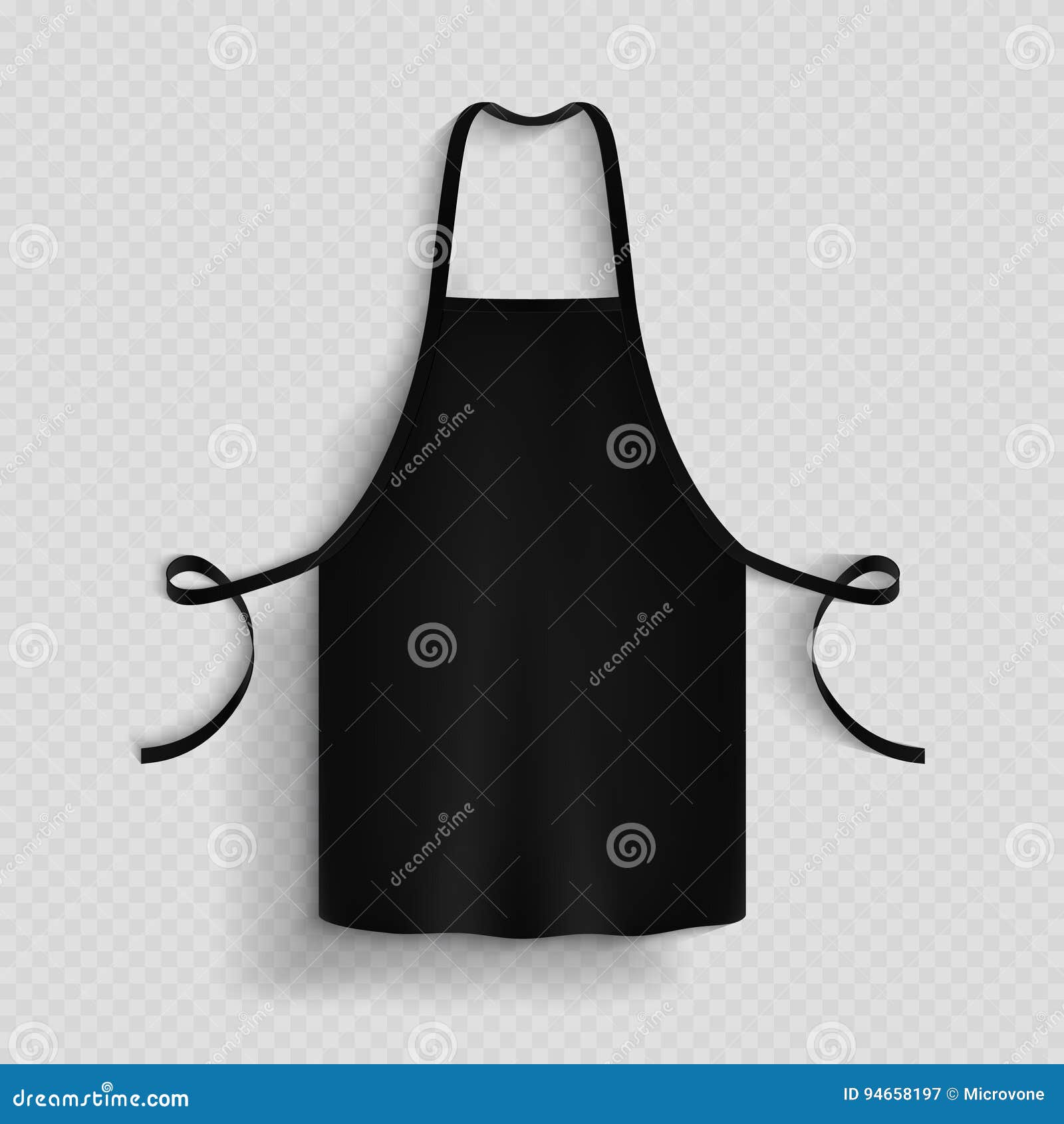 black kitchen apron. chef uniform for cooking  template