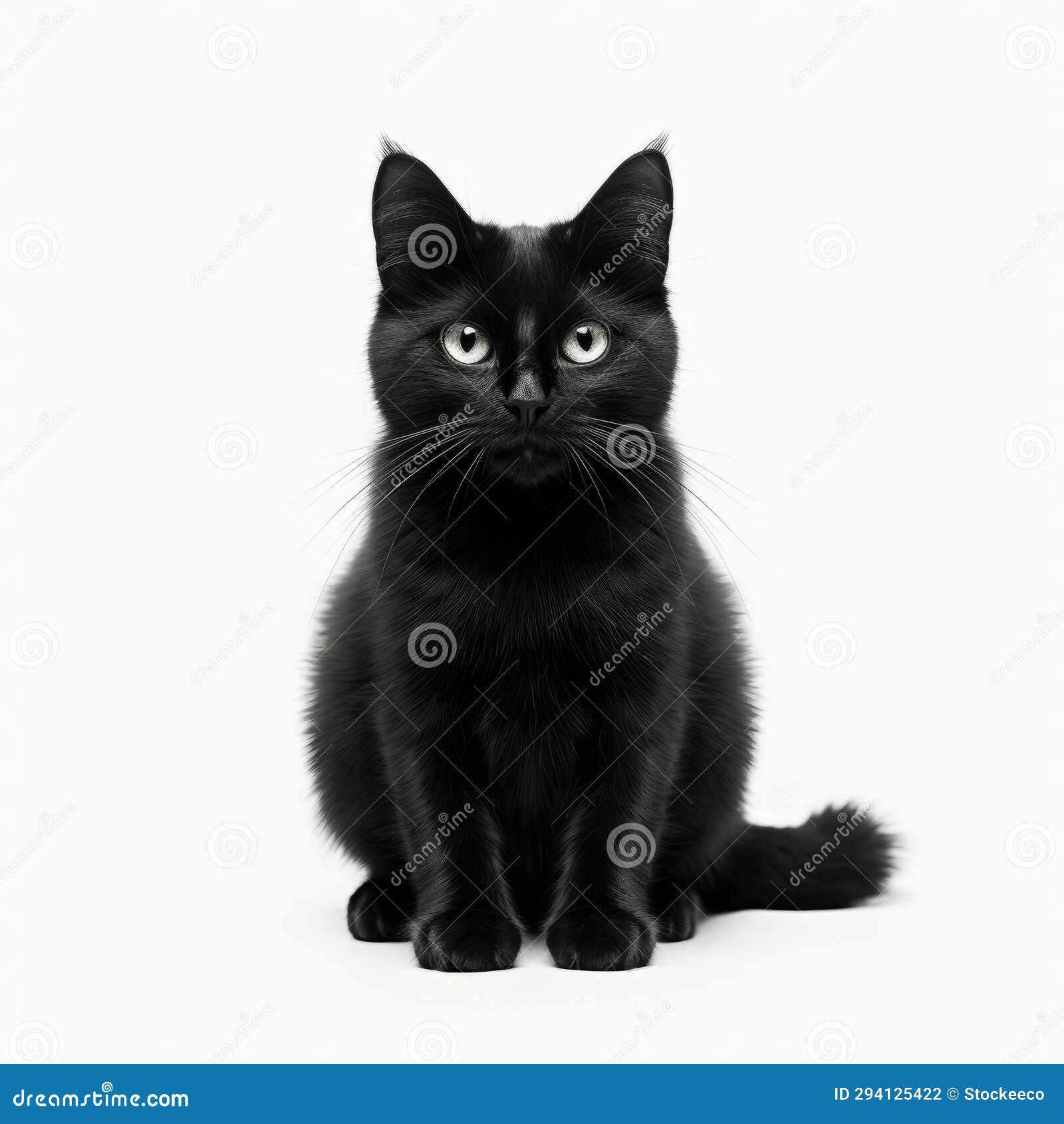 bold traditional: black cat in white background