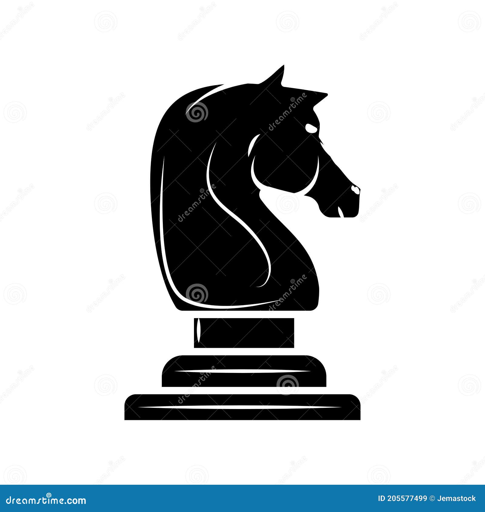 Horse black head silhouette of a chess piece Free Icon