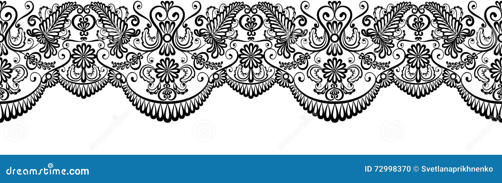 Black lace border stock vector. Illustration of isolated - 72998370