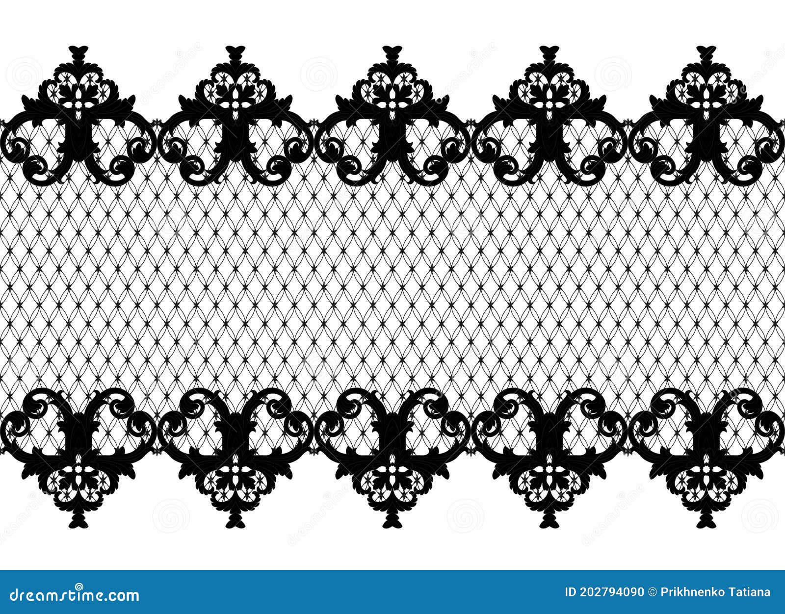 Black lace ribbon stock vector. Illustration of ribbon - 202794090
