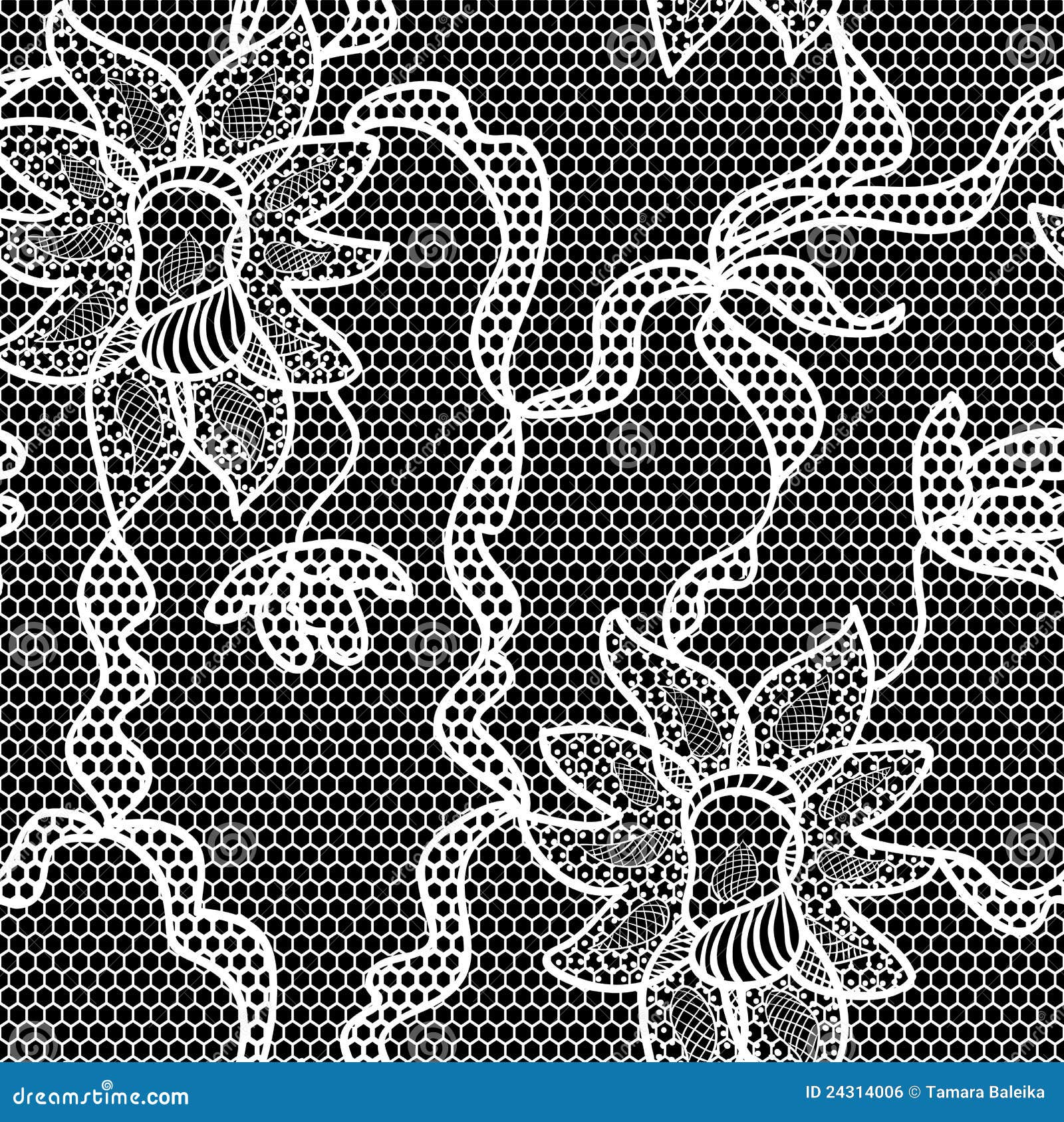 Black Lace Vector Fabric Seamless Pattern Stock Vector - Illustration ...