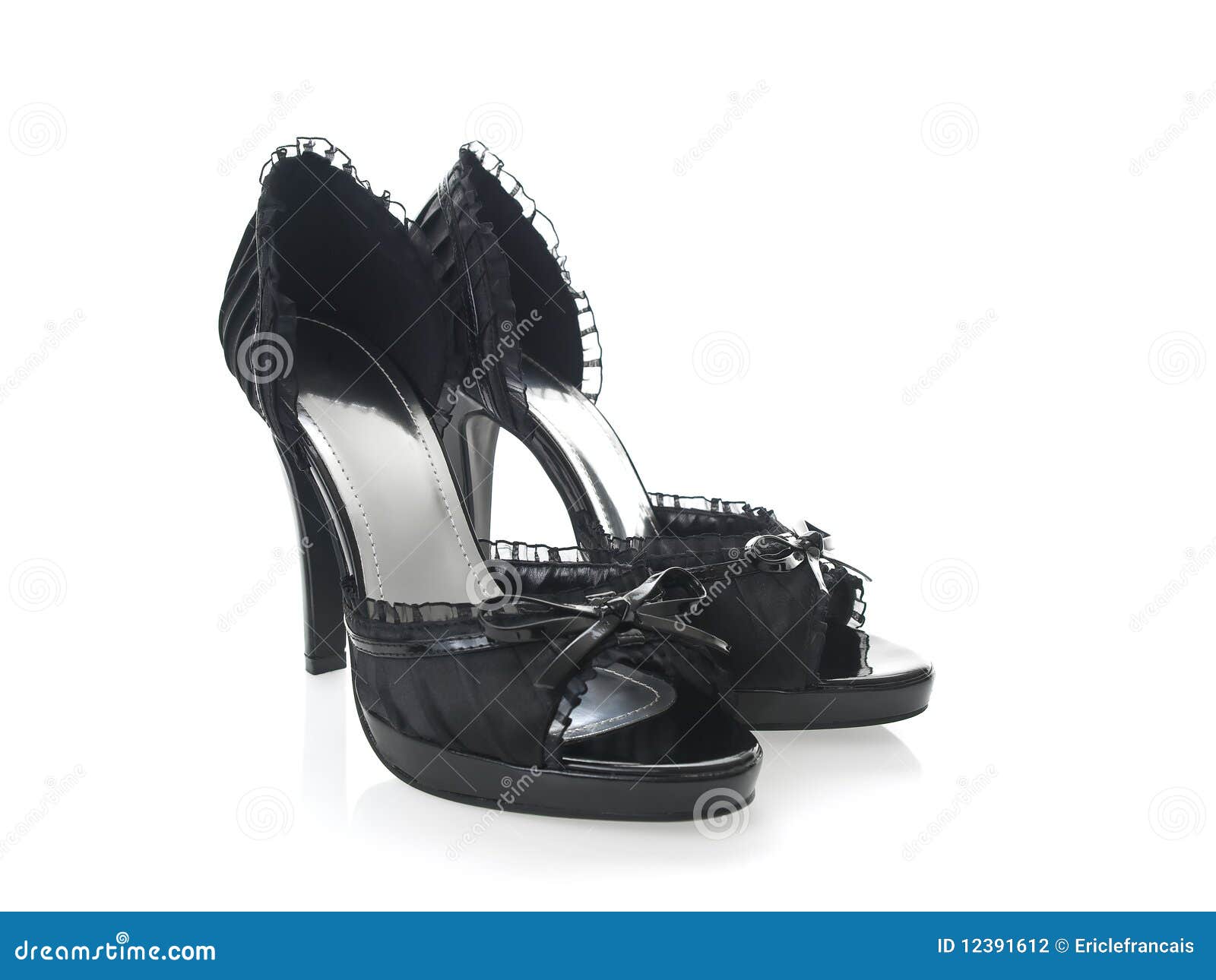 Black laces high heels stock photo. Image of modern, heels 12391612